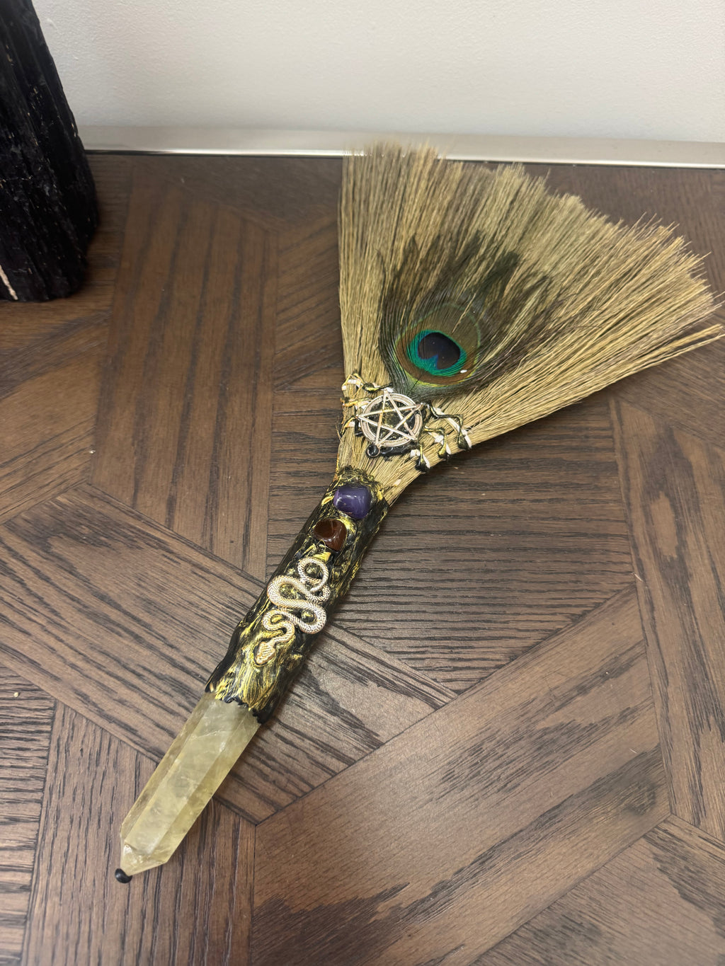 💛 Citrine Ritual Besom – The Abundance Broom
