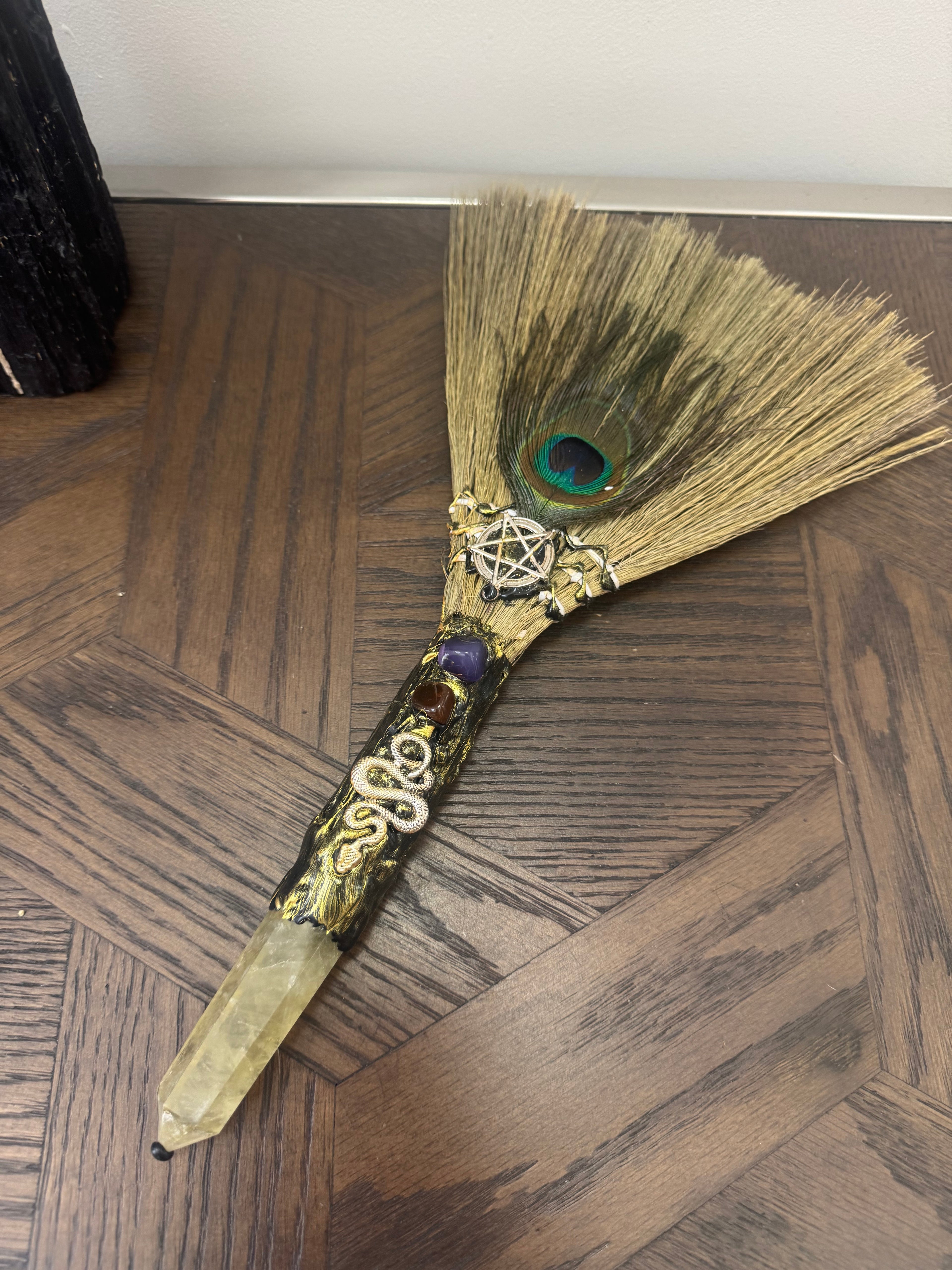 💛 Citrine Ritual Besom – The Abundance Broom