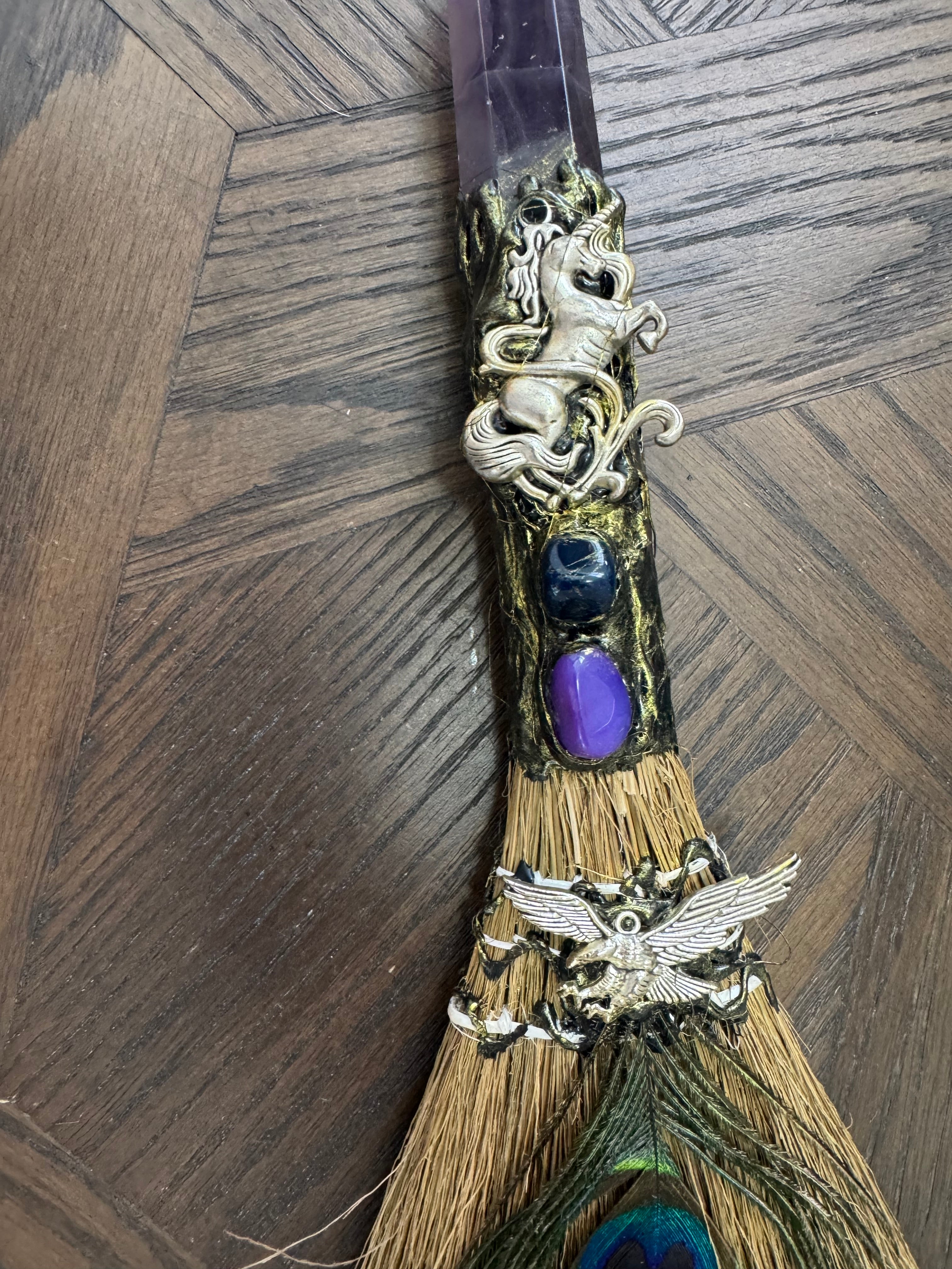 🔮 Amethyst Ritual Besom – Witch’s Broom