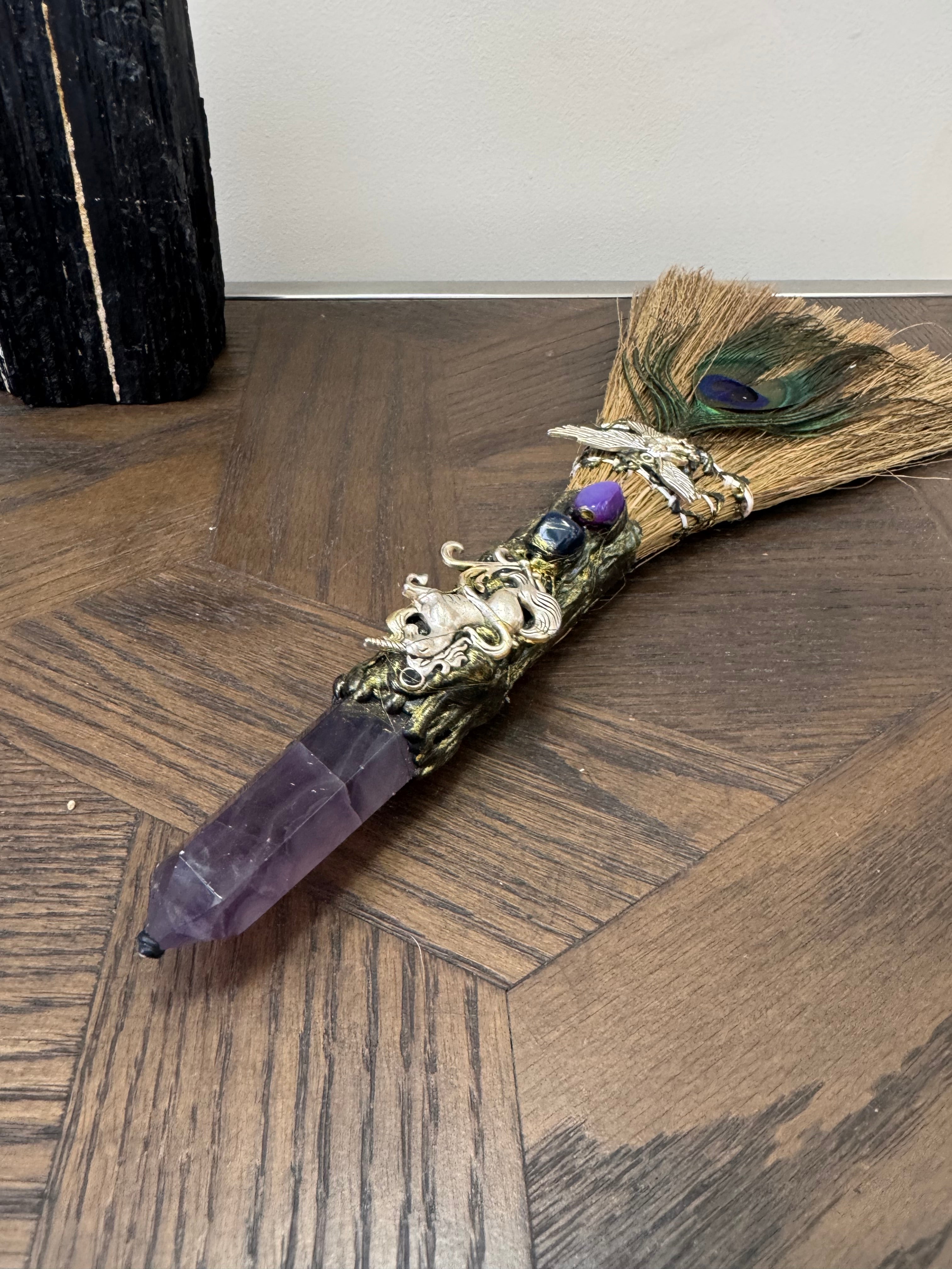 🔮 Amethyst Ritual Besom – Witch’s Broom