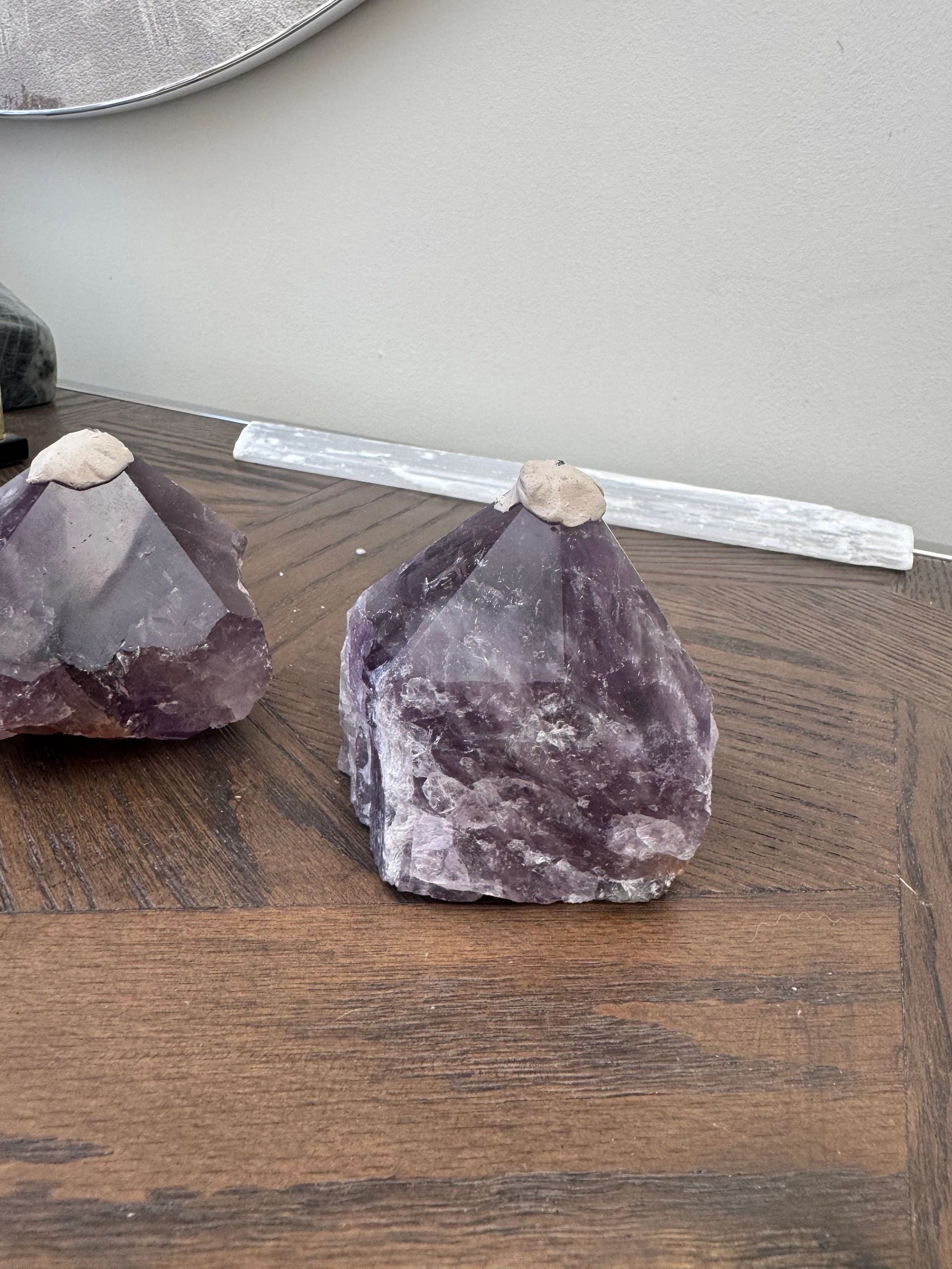 Natural Raw Amethyst Point Mineral Crystal Specimen