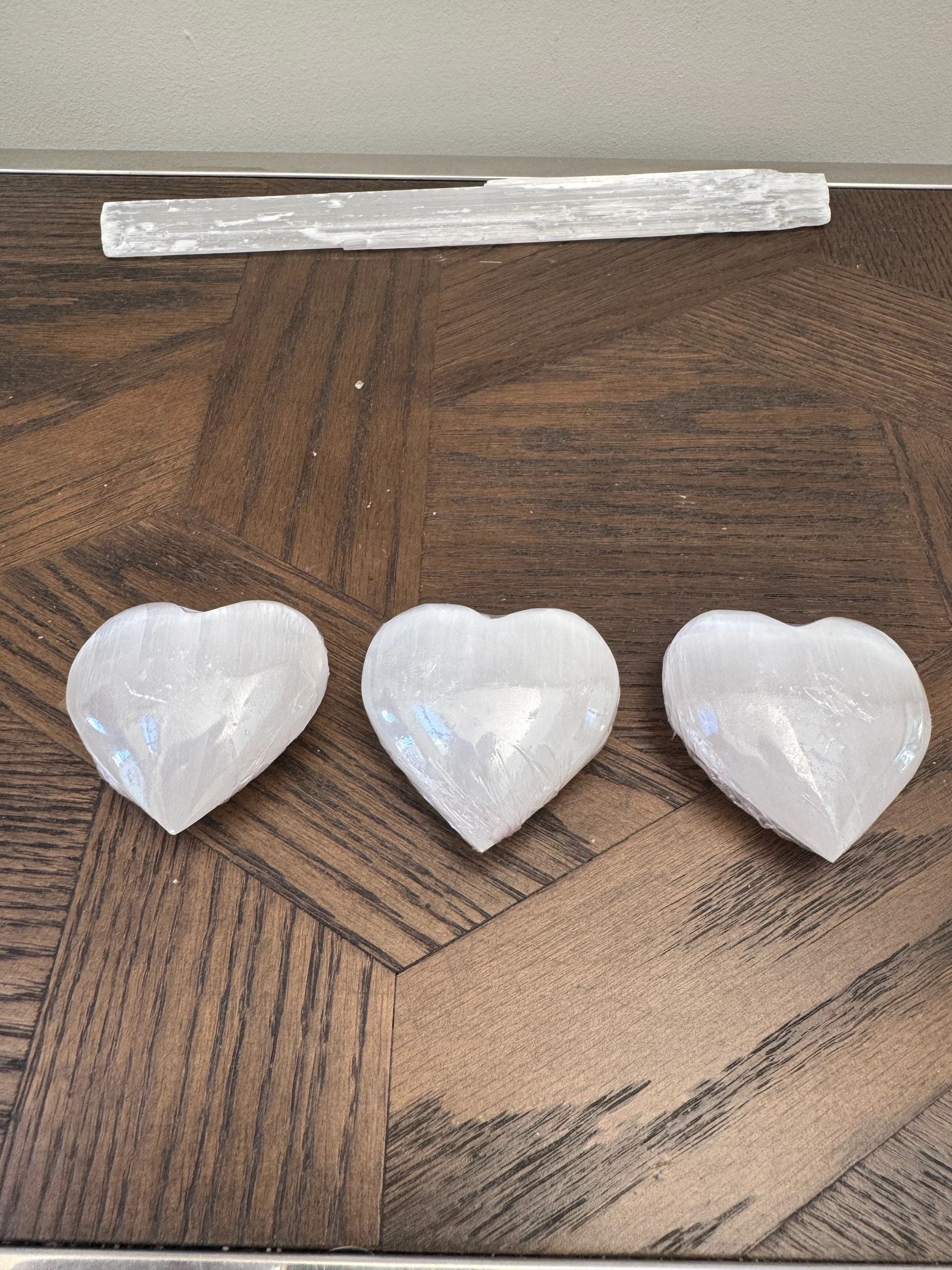 Natural Selenite Heart Carving Crystal Specimen