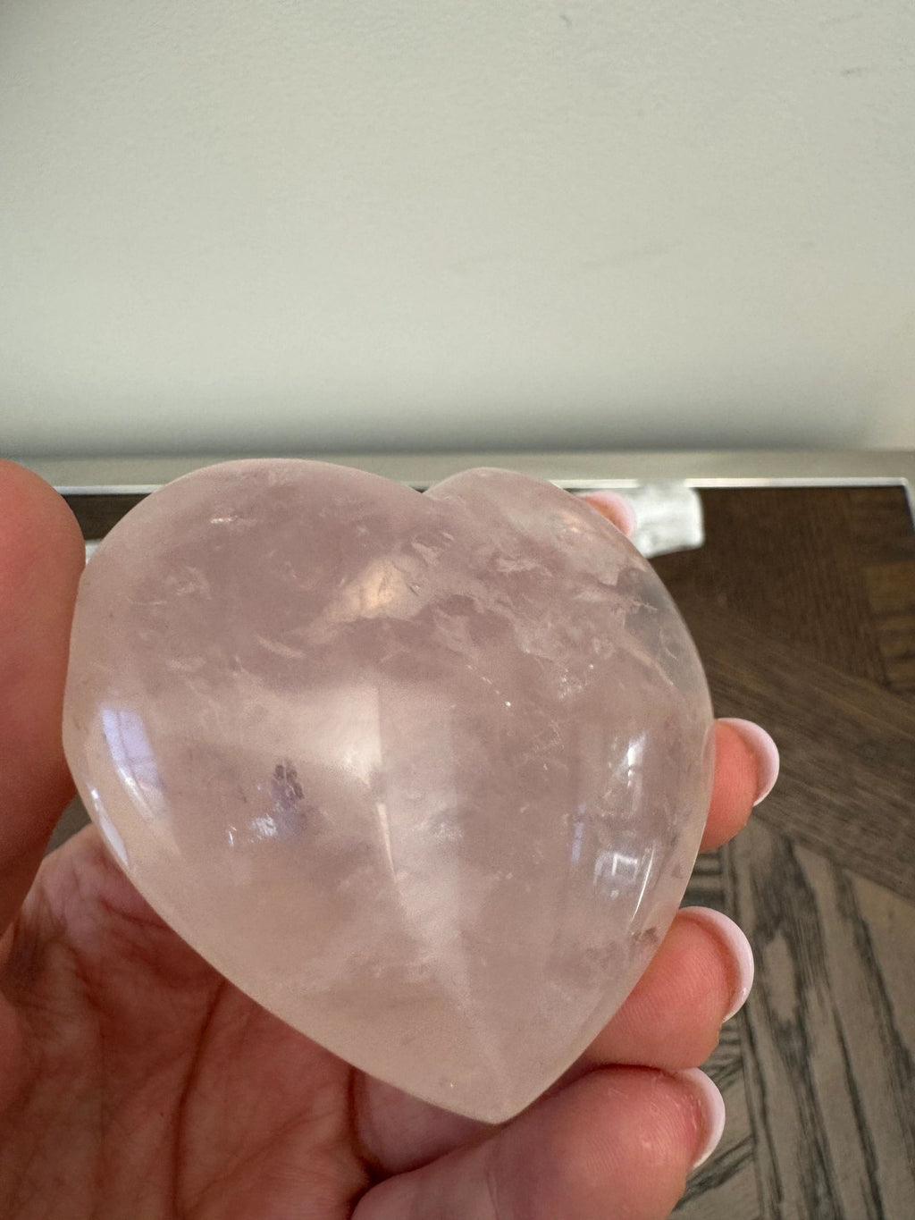 Natural Rose Quartz Heart Carving Crystal Specimen
