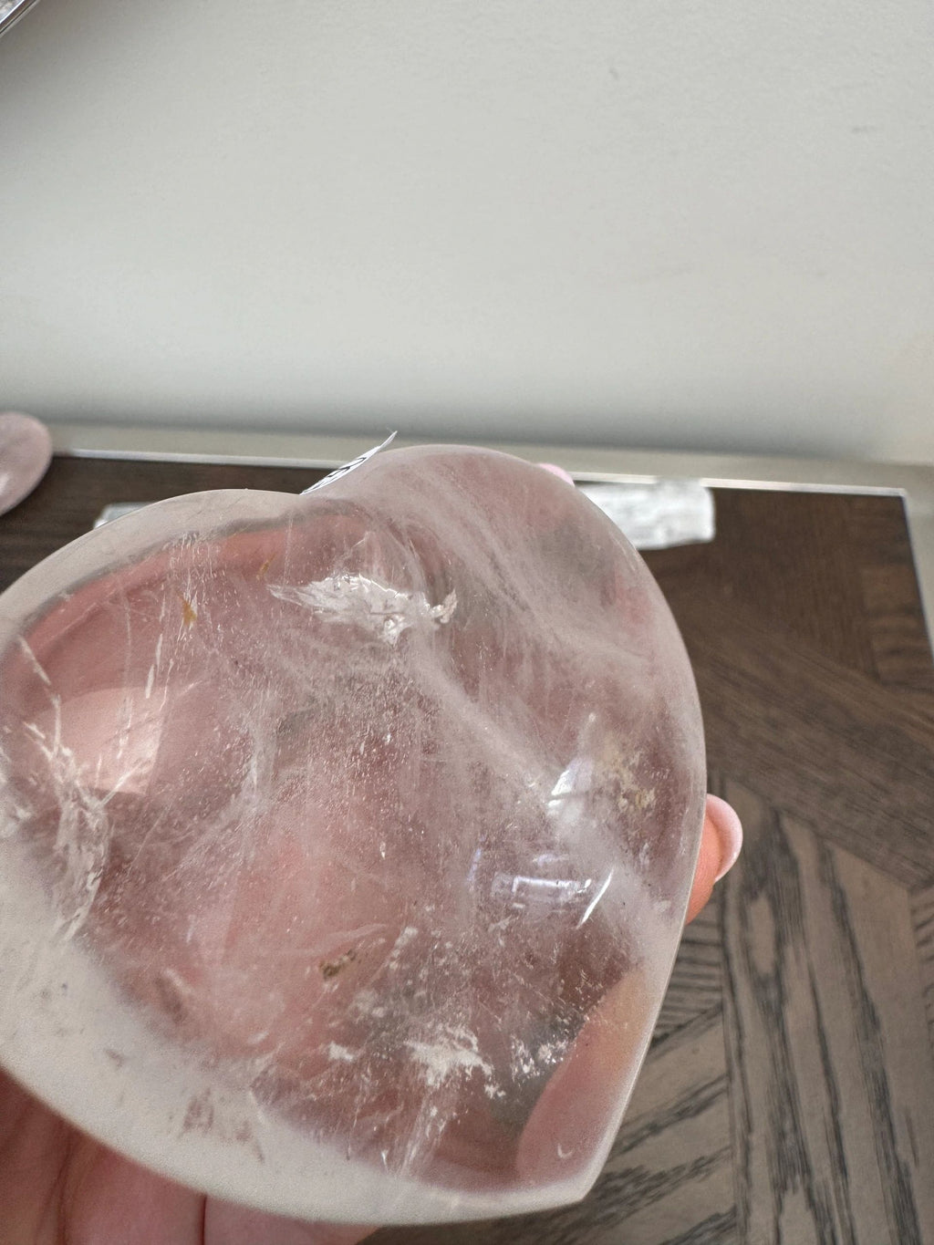 Natural Clear Quartz Heart Carving Crystal Specimen