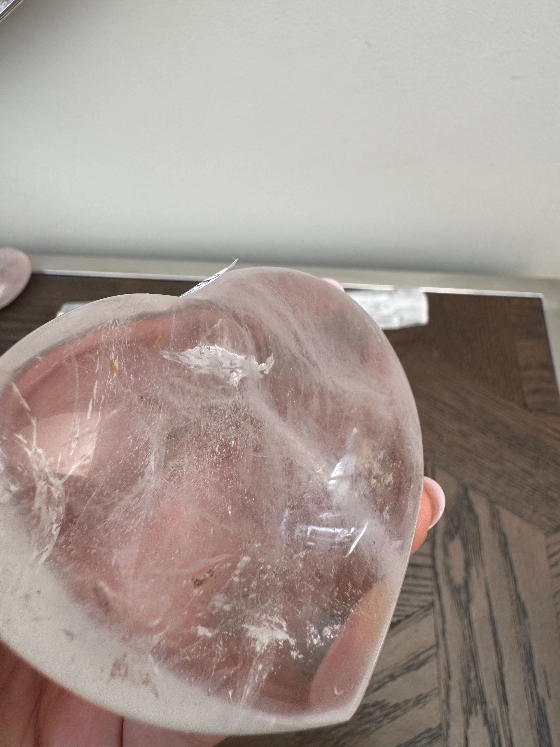 Natural Clear Quartz Heart Carving Crystal Specimen