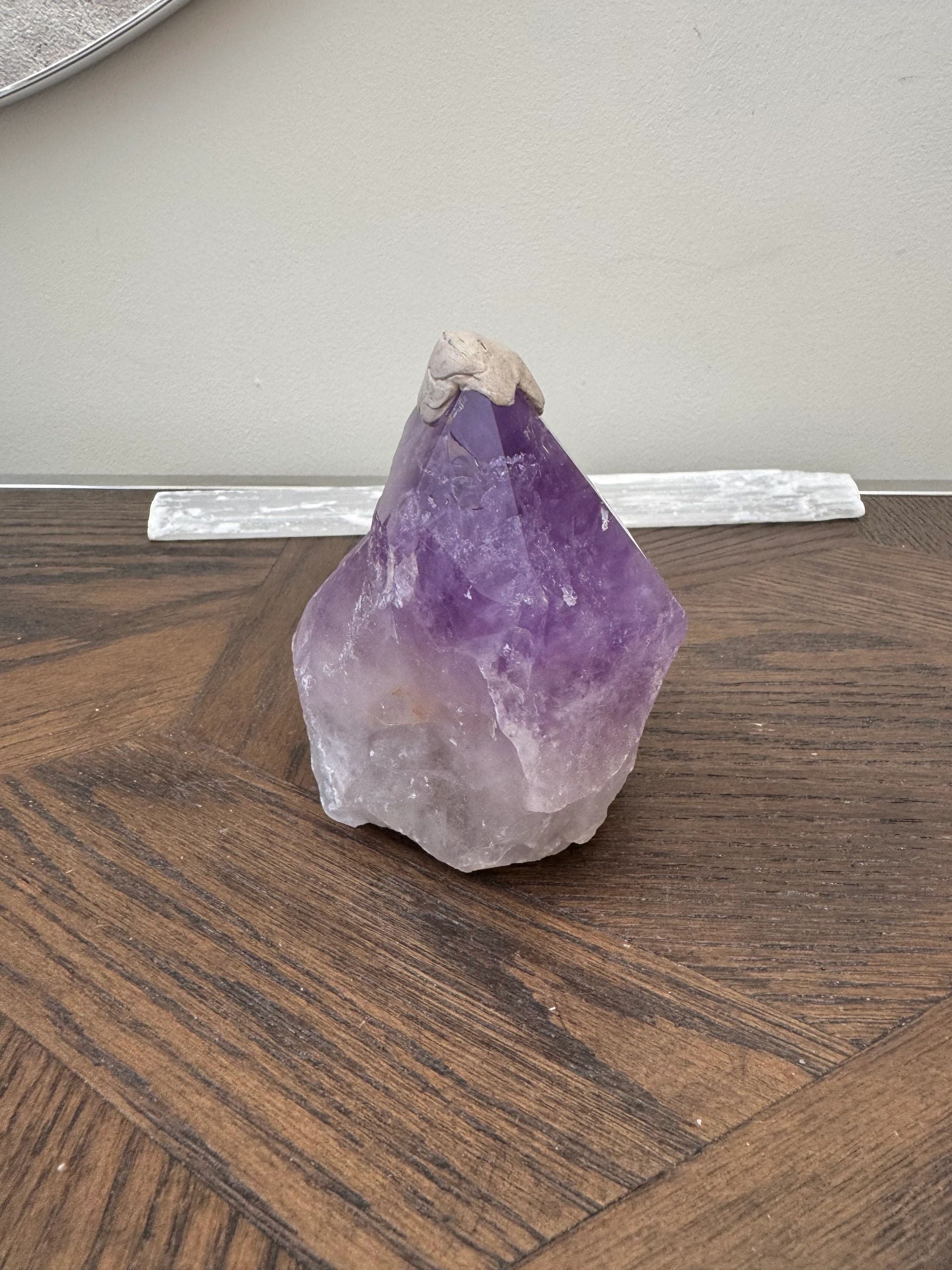 Natural Raw Amethyst Point Mineral Crystal Specimen