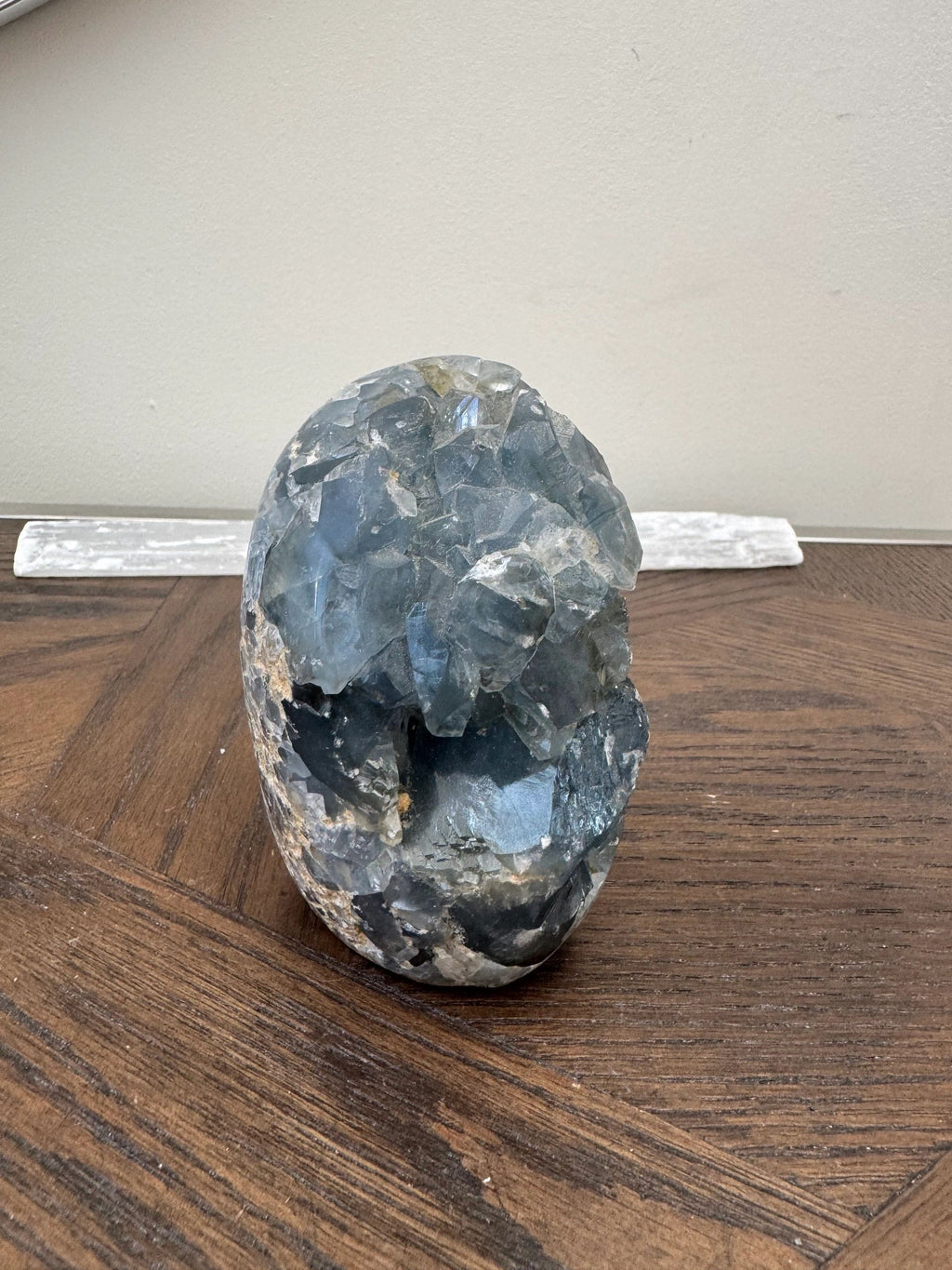 Natural Blue Celestite Geode Mineral Crystal Specimen