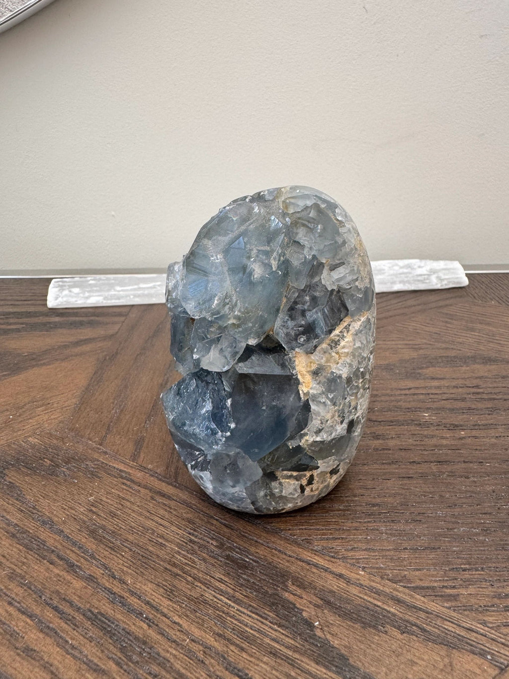 Natural Blue Celestite Geode Mineral Crystal Specimen