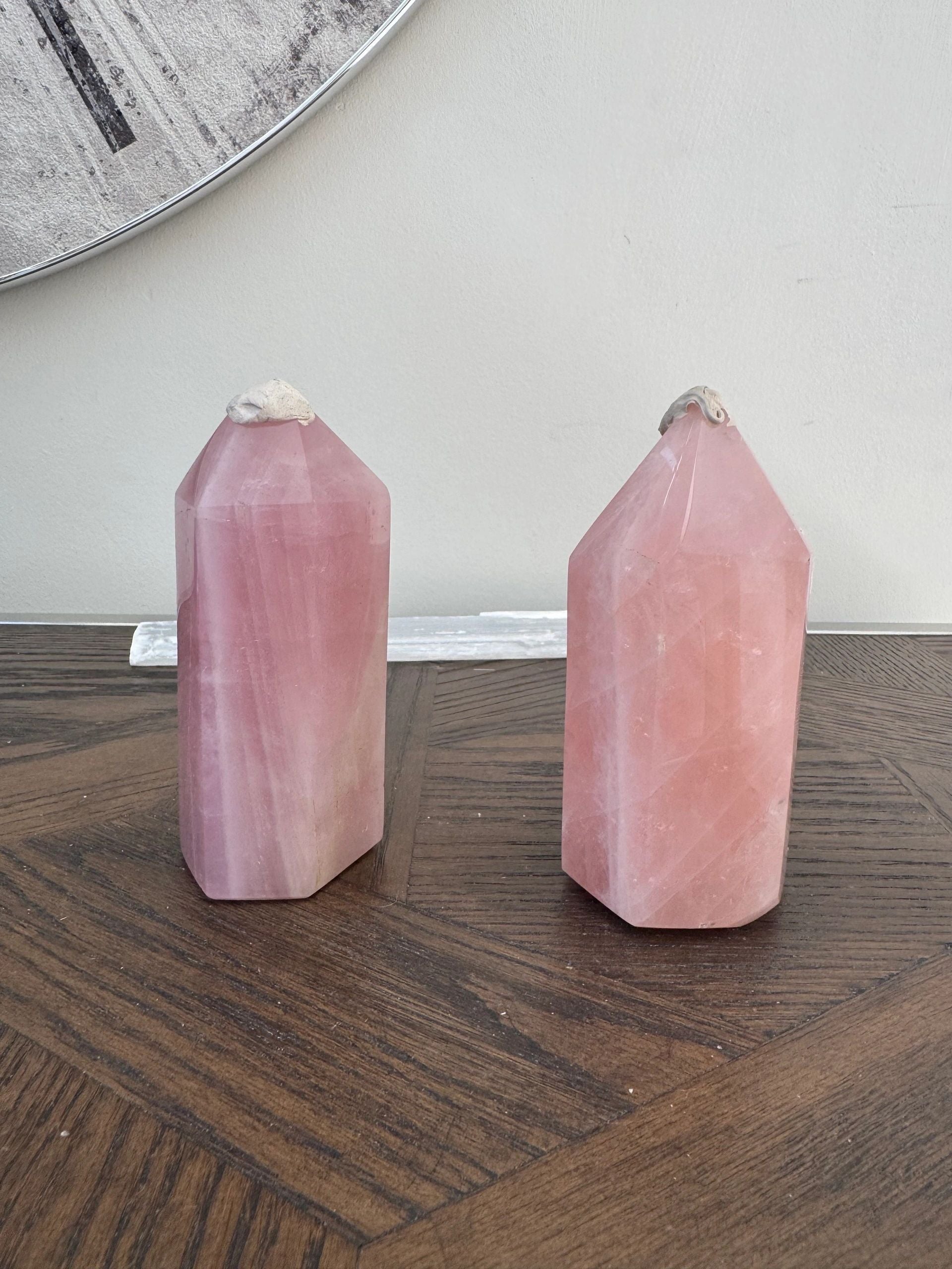 Natural Rose Quartz Polished Point Mineral Crystal Specimen