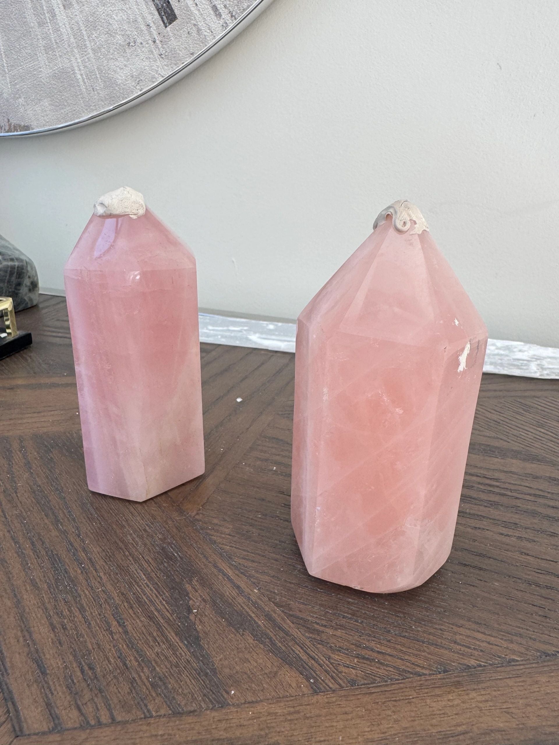 Natural Rose Quartz Polished Point Mineral Crystal Specimen