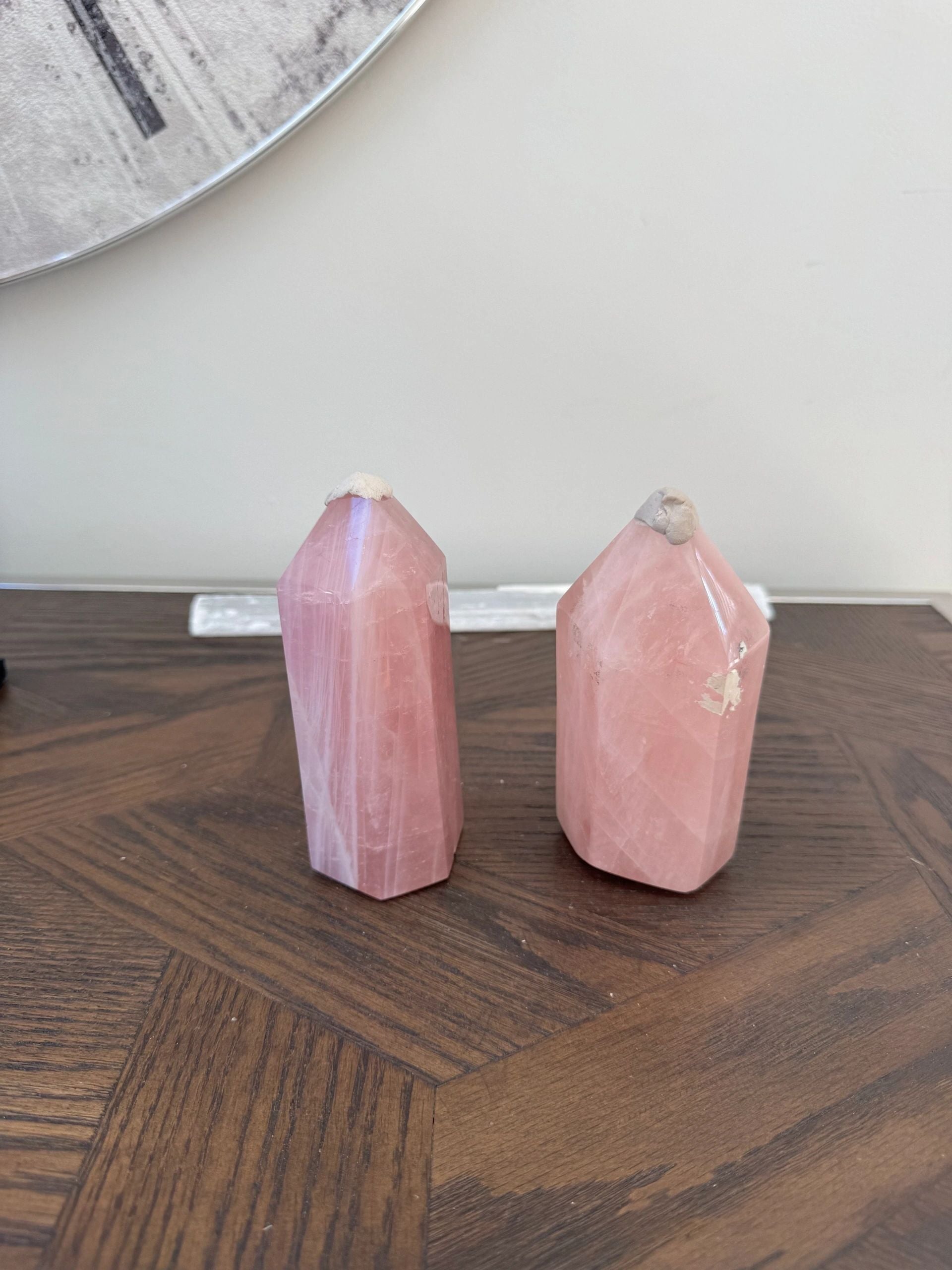 Natural Rose Quartz Polished Point Mineral Crystal Specimen