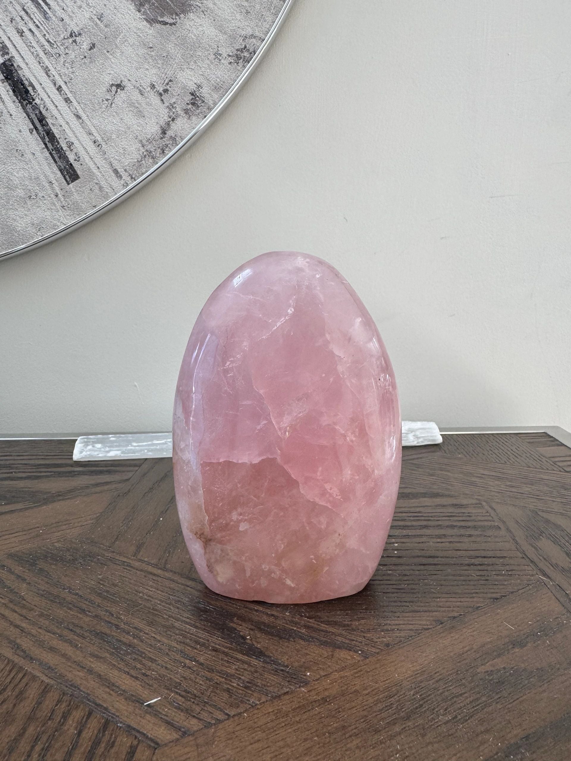 Natural Rose Quartz Freeform Mineral Crystal Specimen