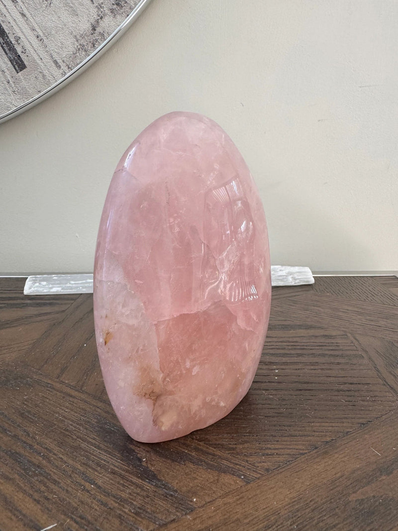 Natural Rose Quartz Freeform Mineral Crystal Specimen
