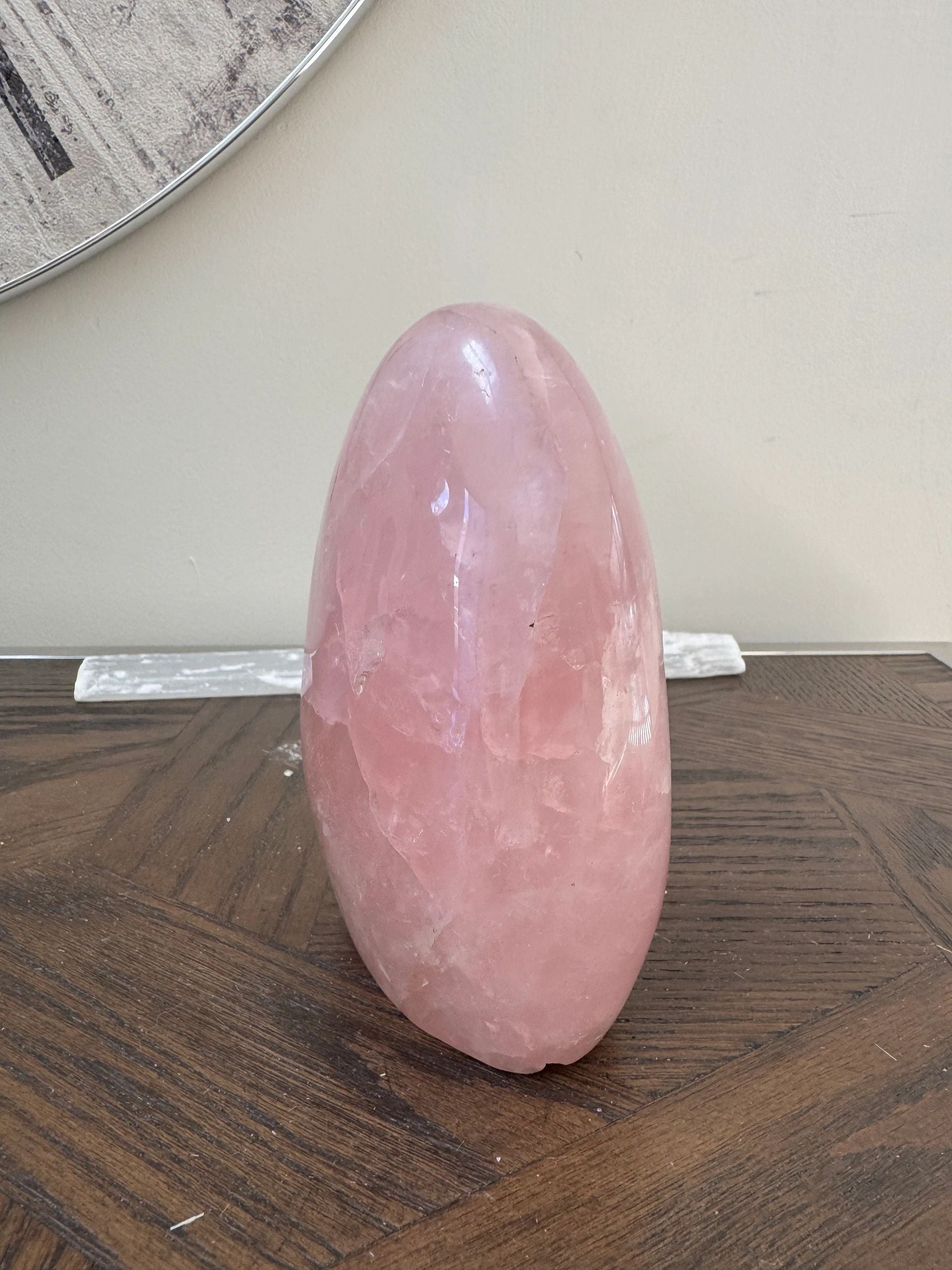 Natural Rose Quartz Freeform Mineral Crystal Specimen