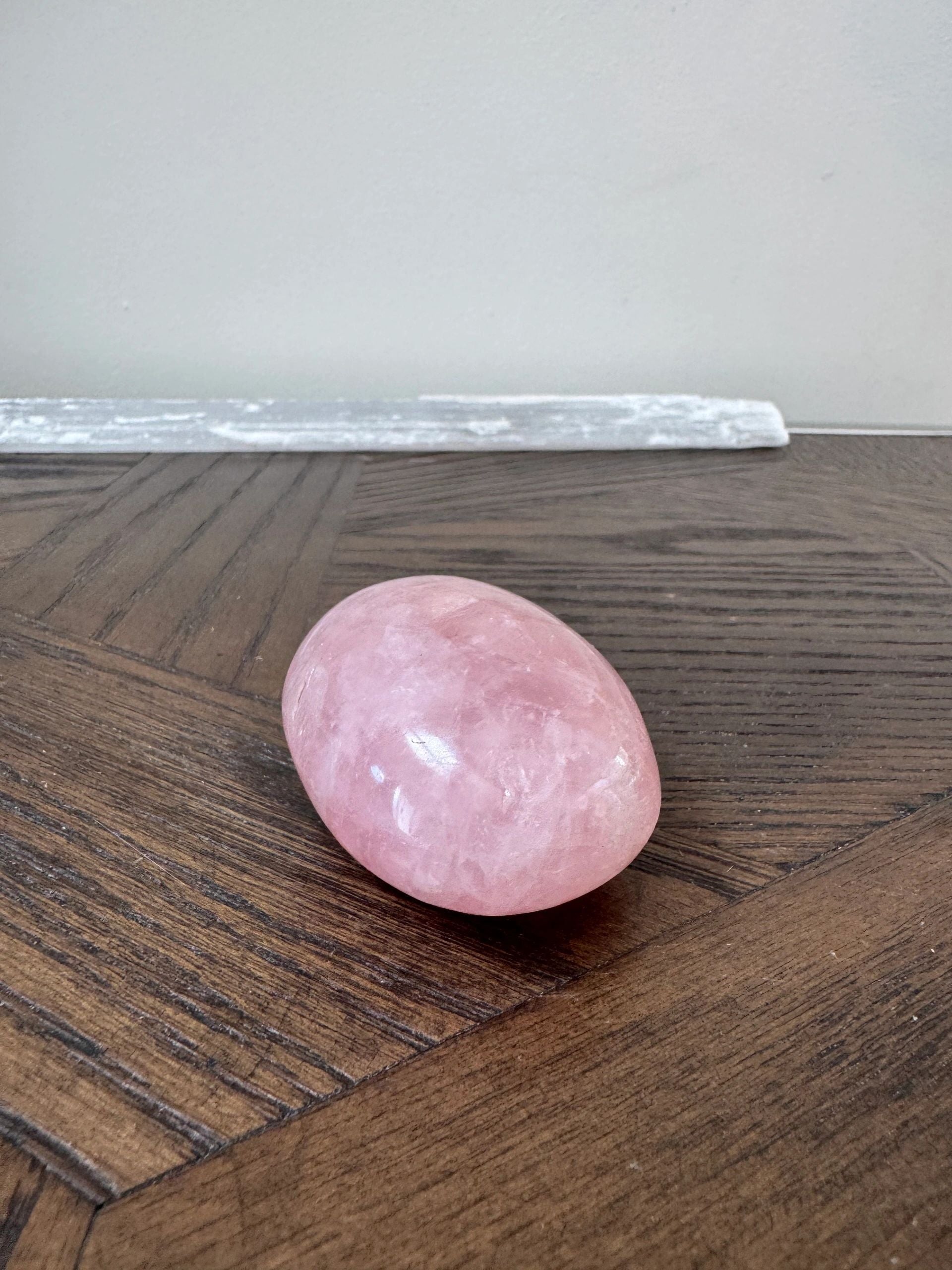Natural Rose Quartz Polished Palm Stone Mineral Crystal Specimen