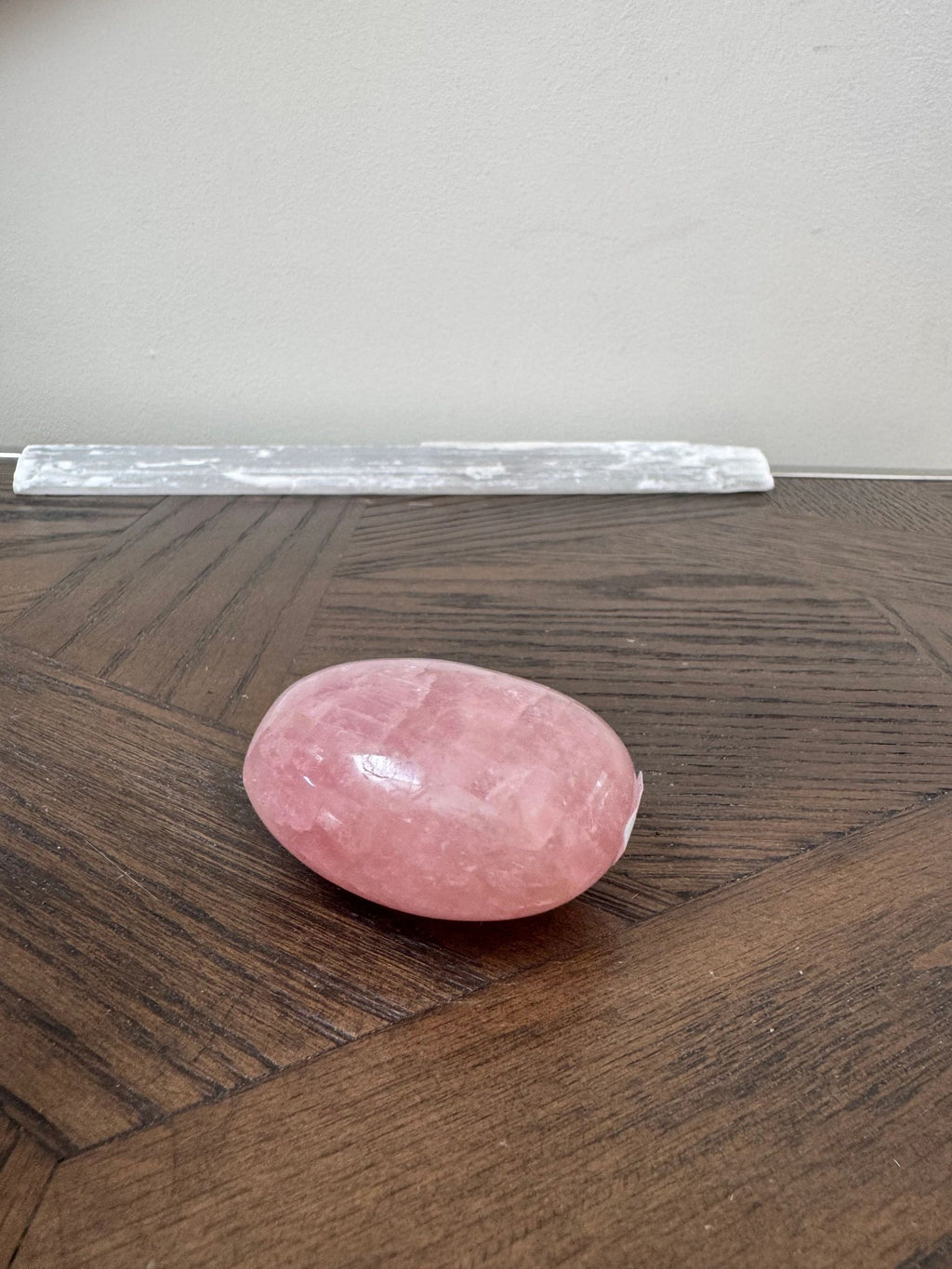 Natural Rose Quartz Polished Palm Stone Mineral Crystal Specimen