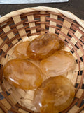 Natural Golden Healer Polished Palm Stone Mineral Crystal Specimen