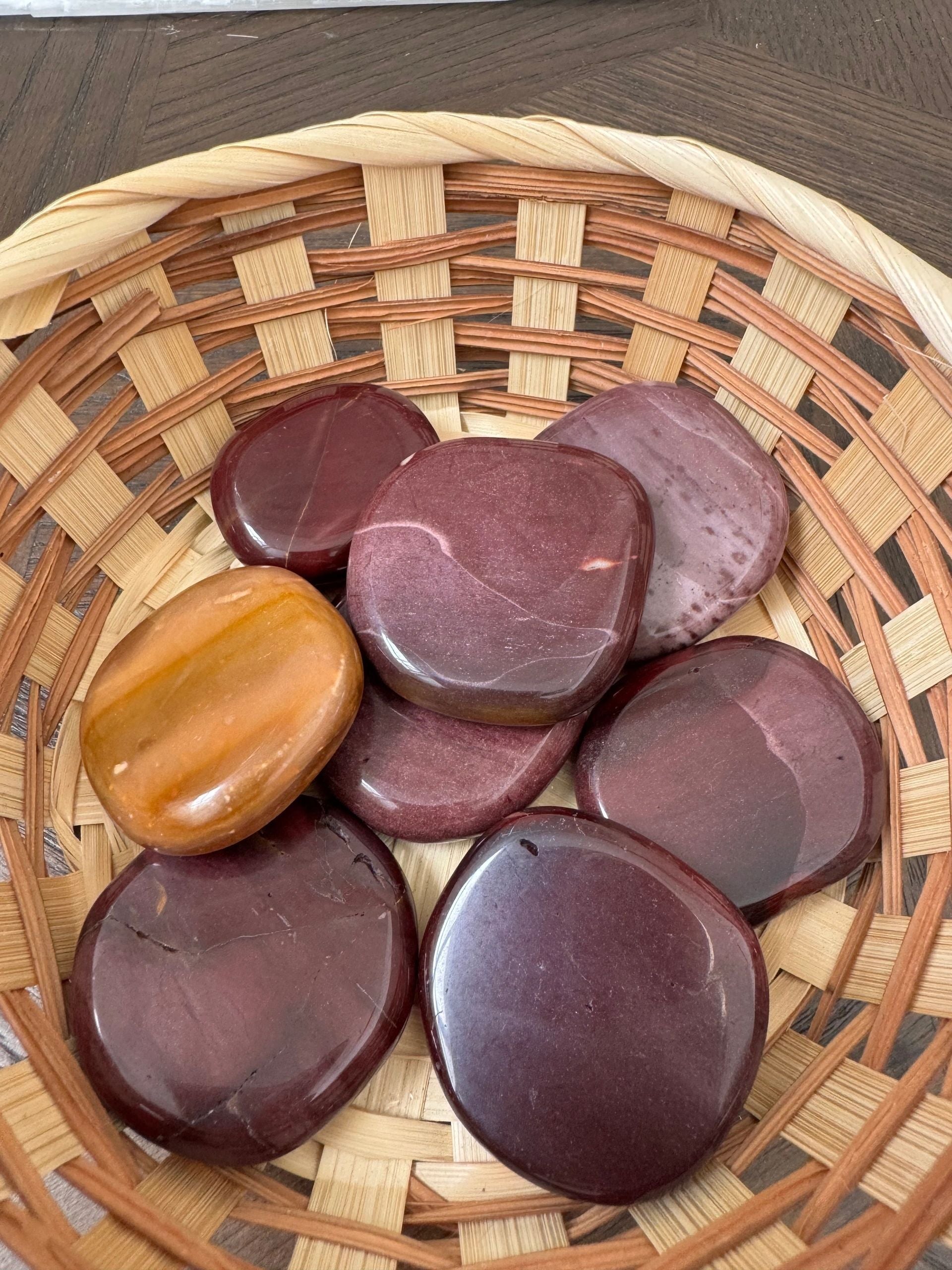 Natural Mookaite Polished Palm Stone Mineral Crystal Specimen
