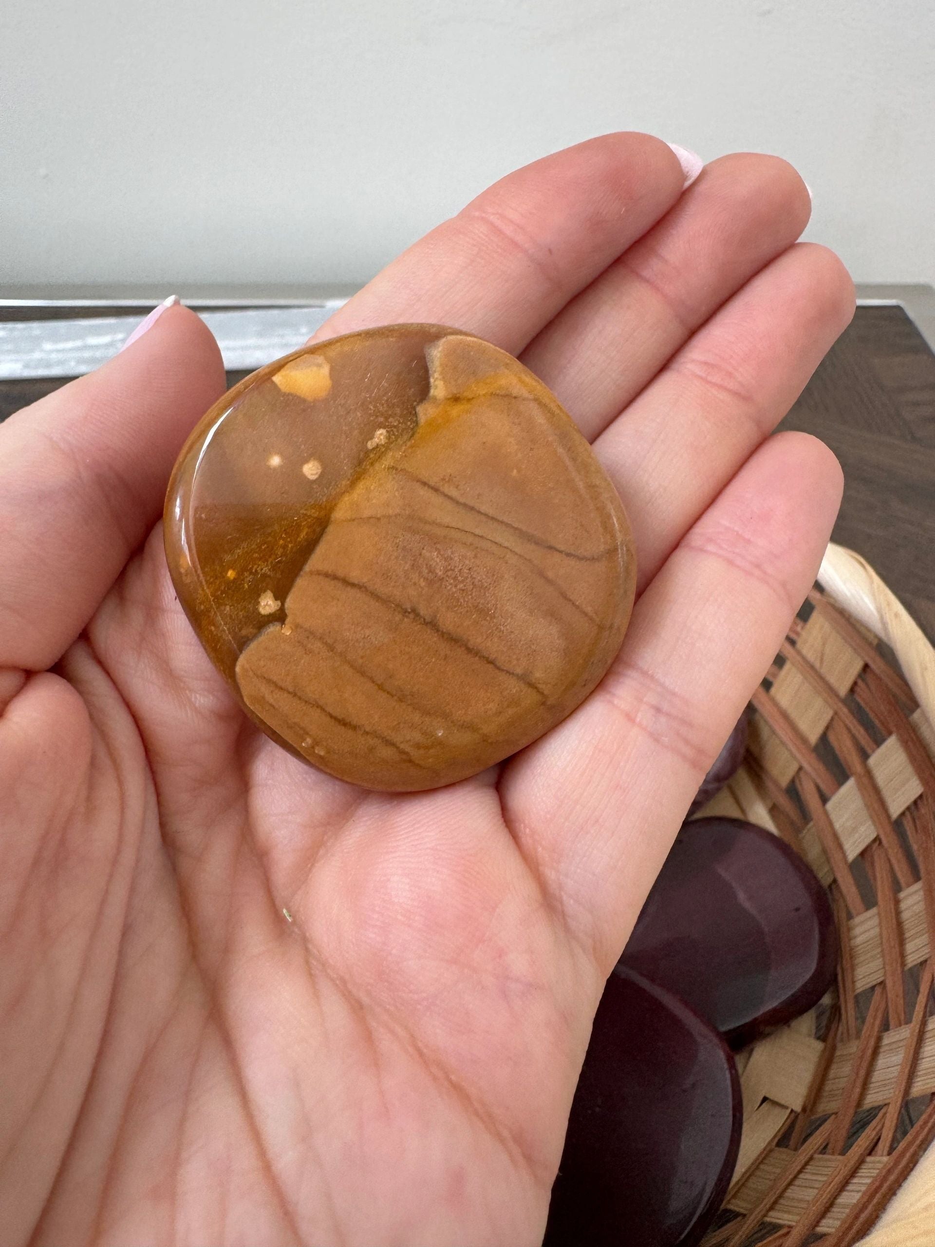 Natural Mookaite Polished Palm Stone Mineral Crystal Specimen