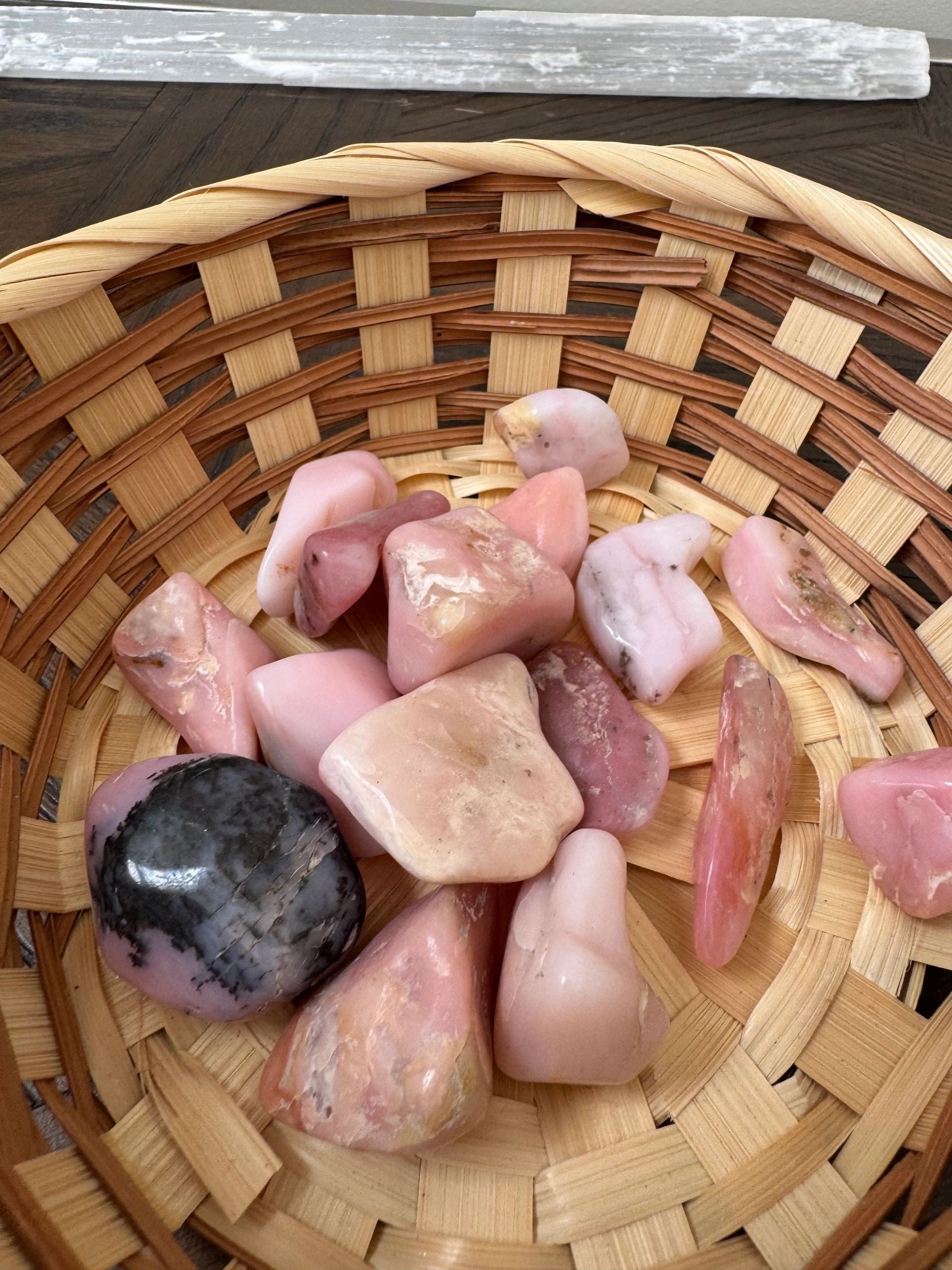 Natural Pink Opal Tumble Stone Mineral Crystal Specimen