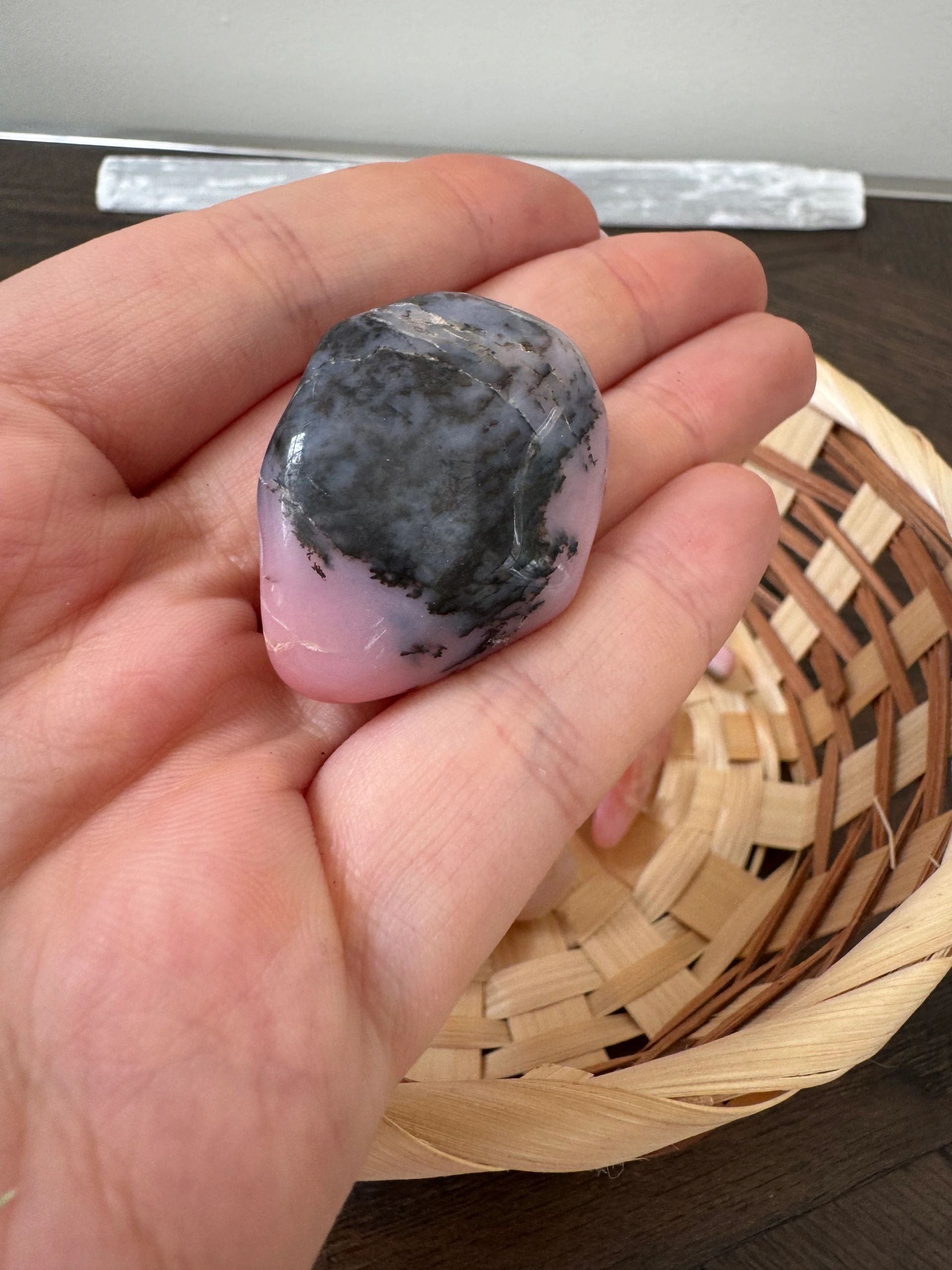 Natural Pink Opal Tumble Stone Mineral Crystal Specimen