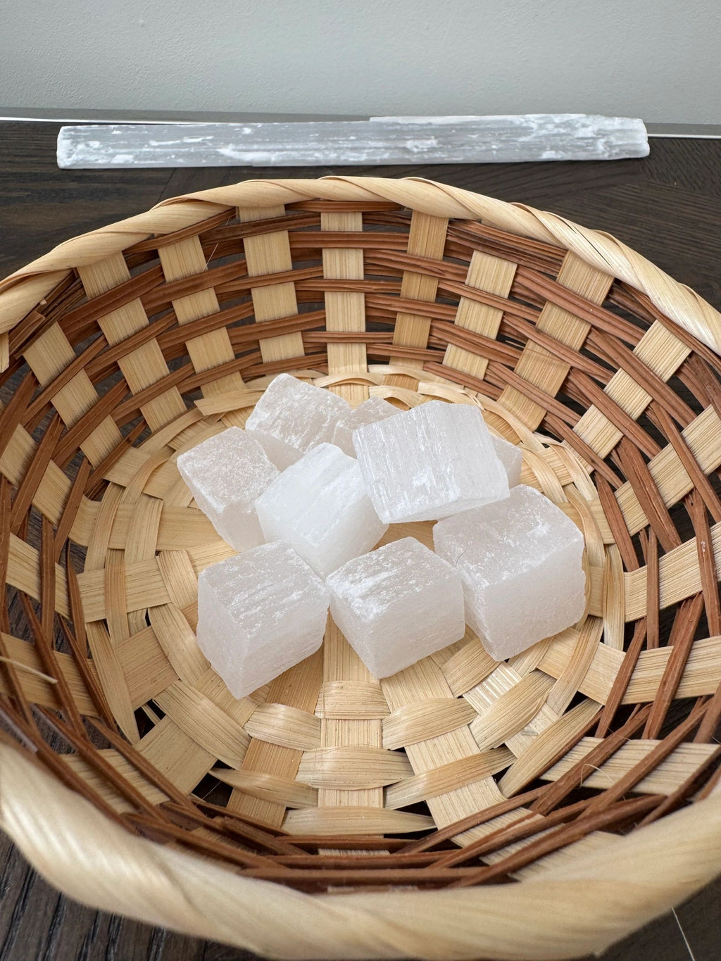 Natural White Selenite Cube Mineral Crystal Specimen
