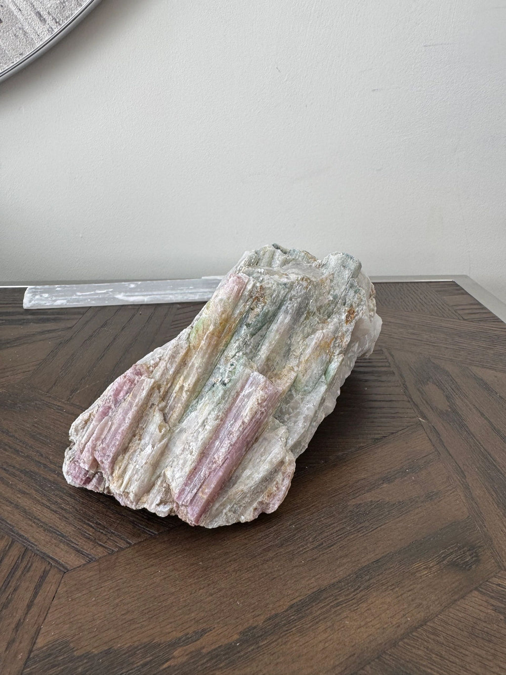 Natural Raw Watermelon Tourmaline Mineral Crystal Specimen