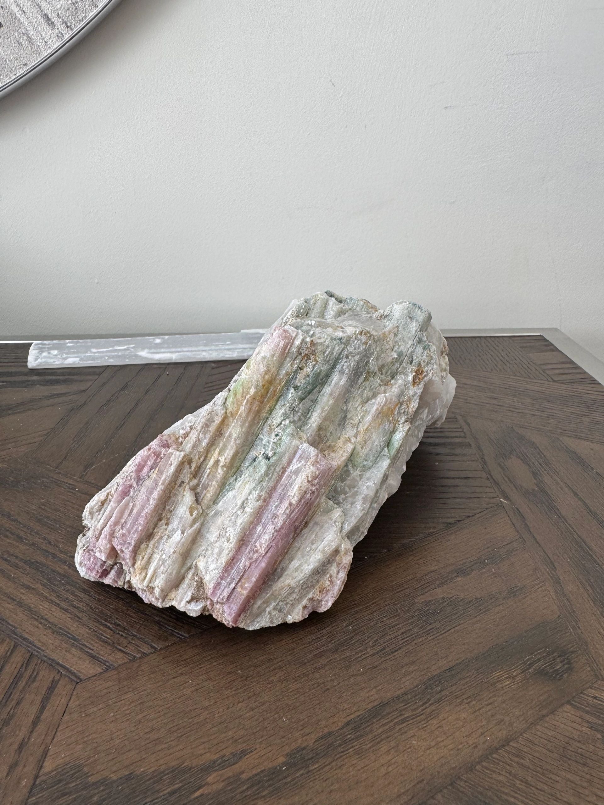 Natural Raw Watermelon Tourmaline Mineral Crystal Specimen