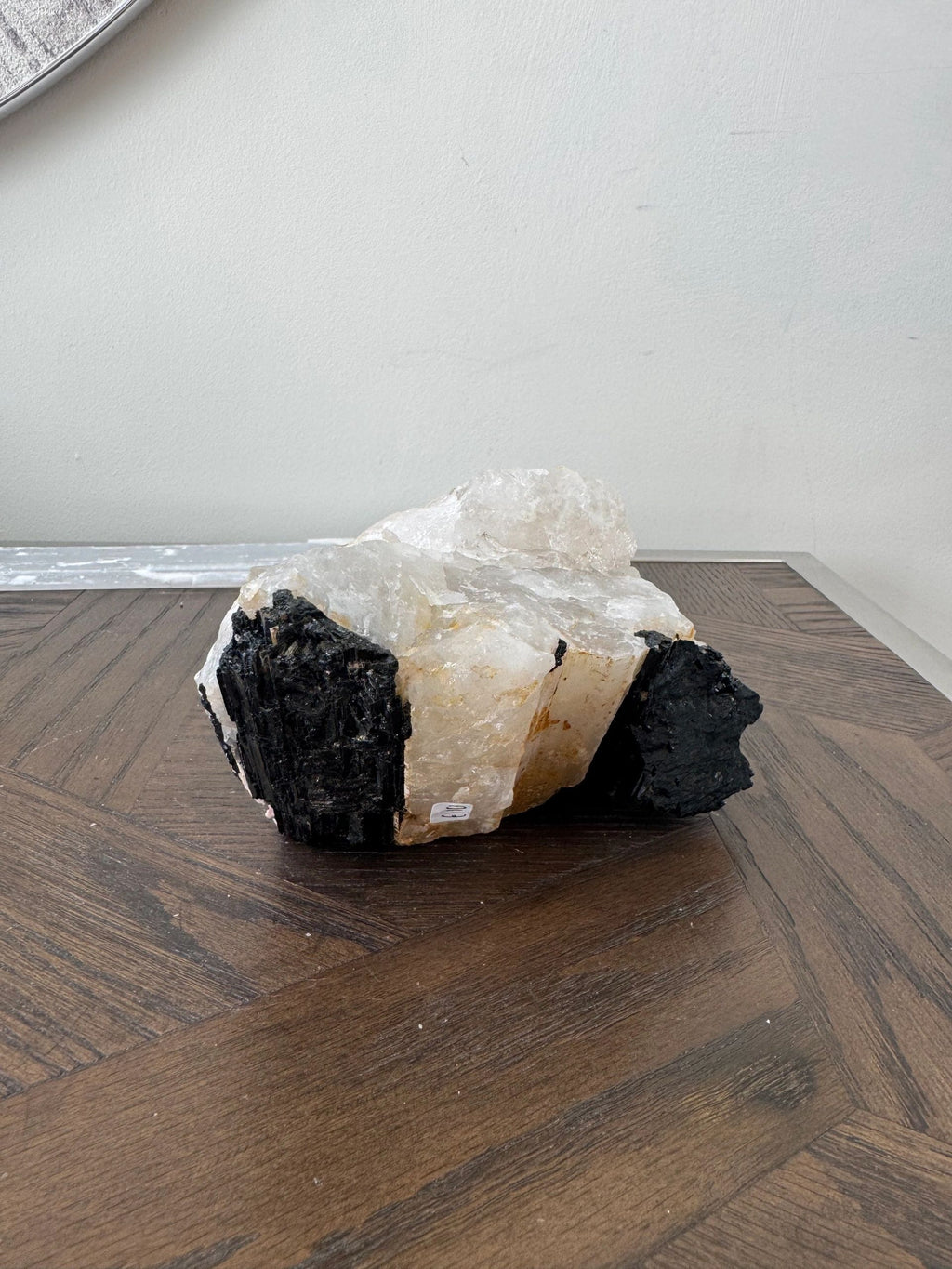 Natural Raw Black Tourmaline Golden Calcite Quartz Mineral Crystal Specimen