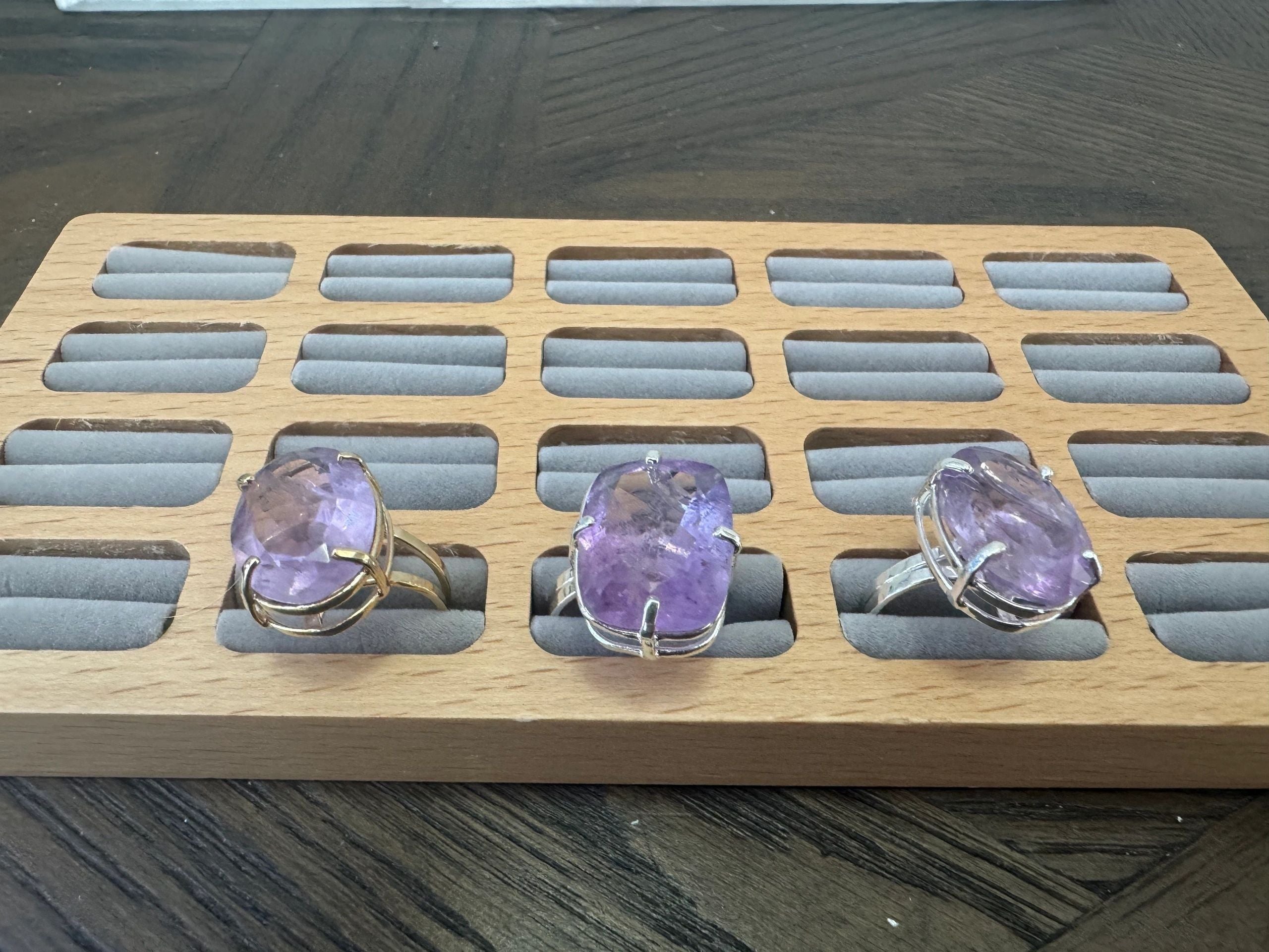 Natural Amethyst Faceted Statement Ring
