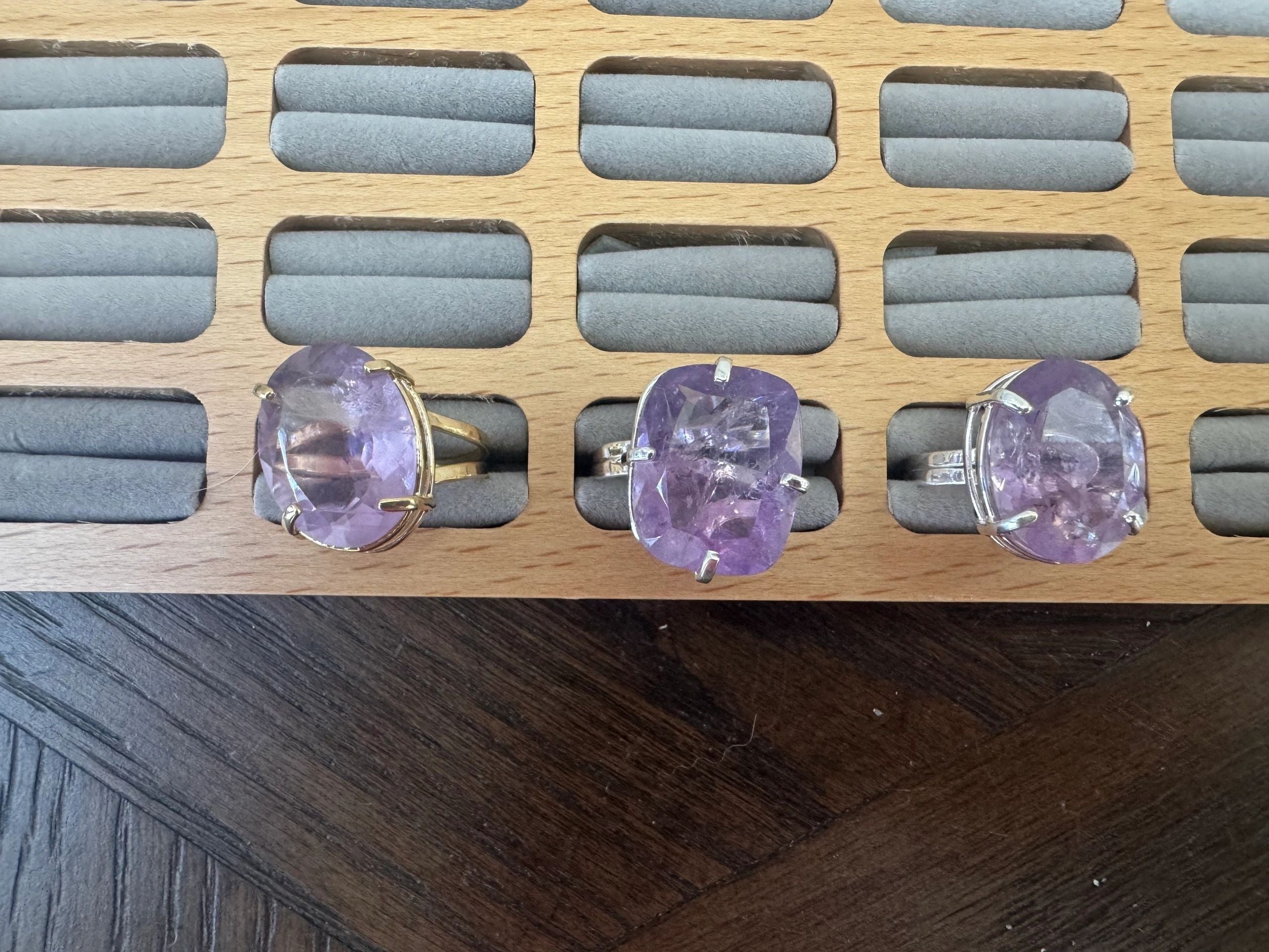 Natural Amethyst Faceted Statement Ring