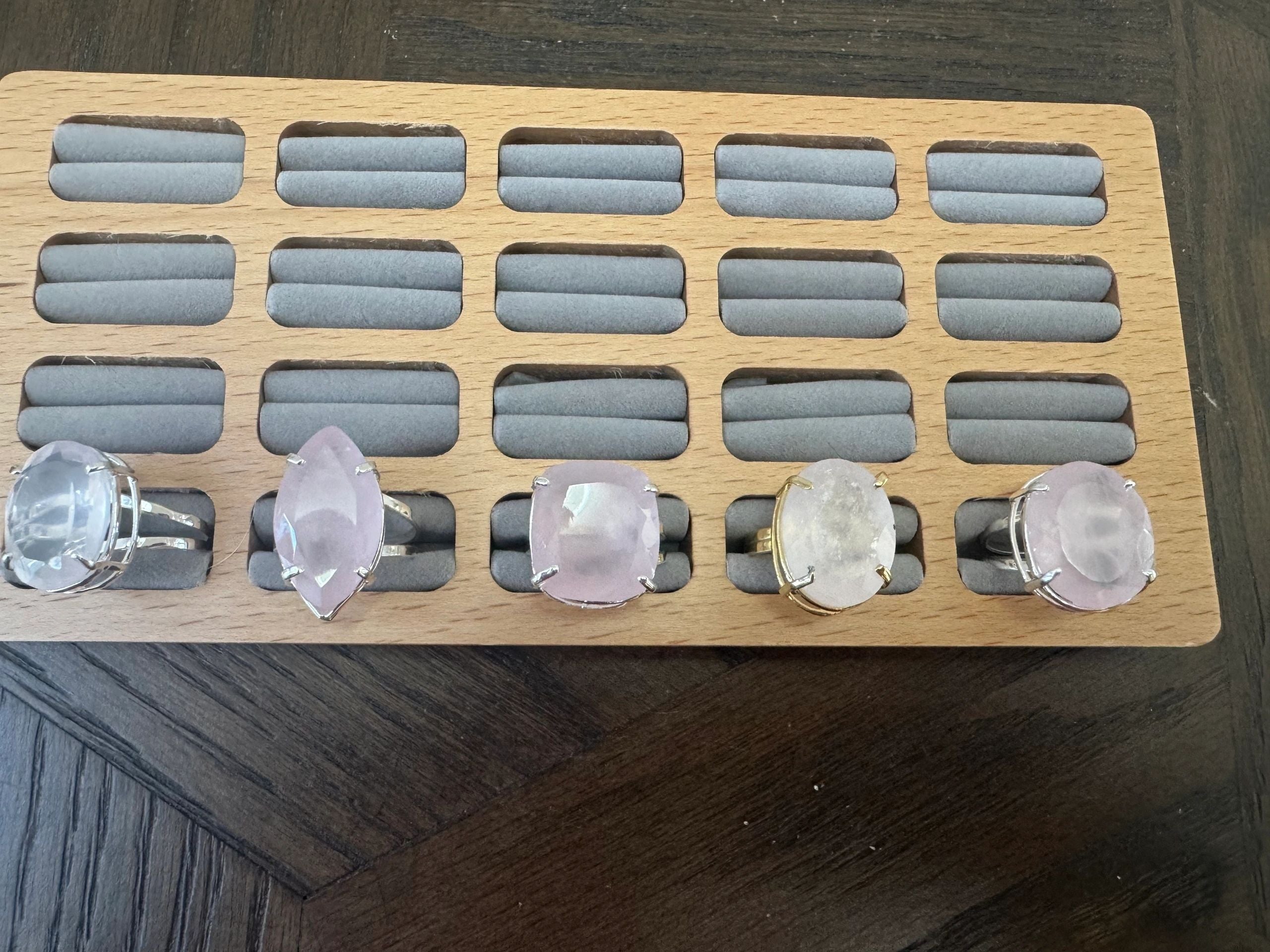 Natural Rose Quartz Faceted Statement Ring