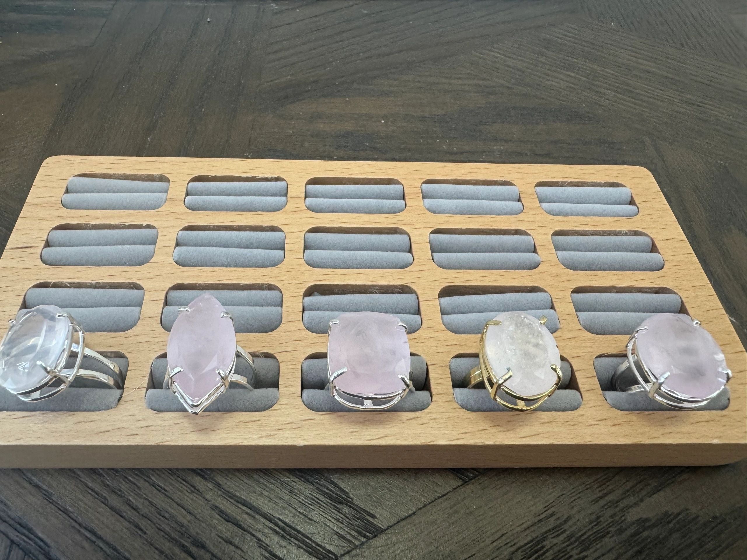 Natural Rose Quartz Faceted Statement Ring