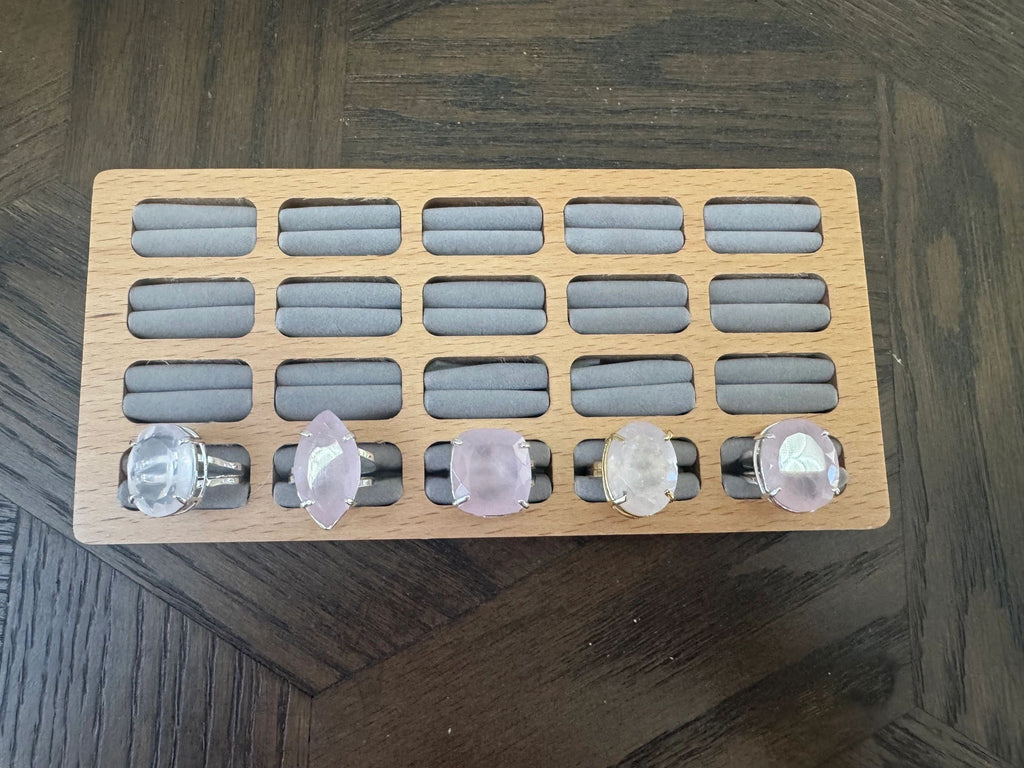 Natural Rose Quartz Faceted Statement Ring