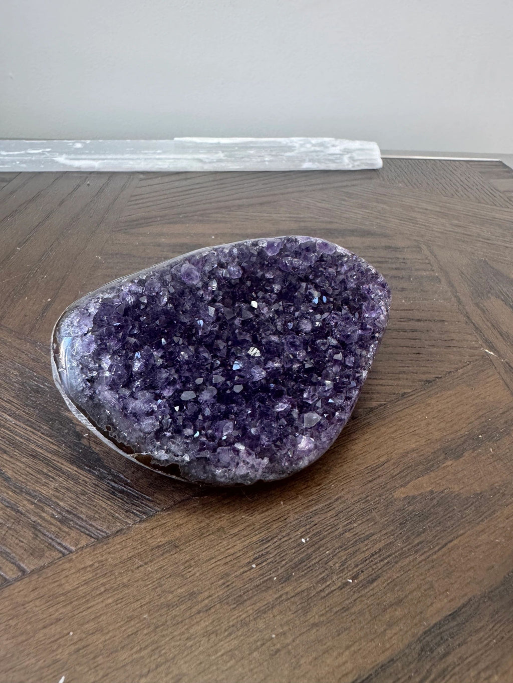 Natural Purple Amethyst Druzy Freeform Mineral Crystal Specimen