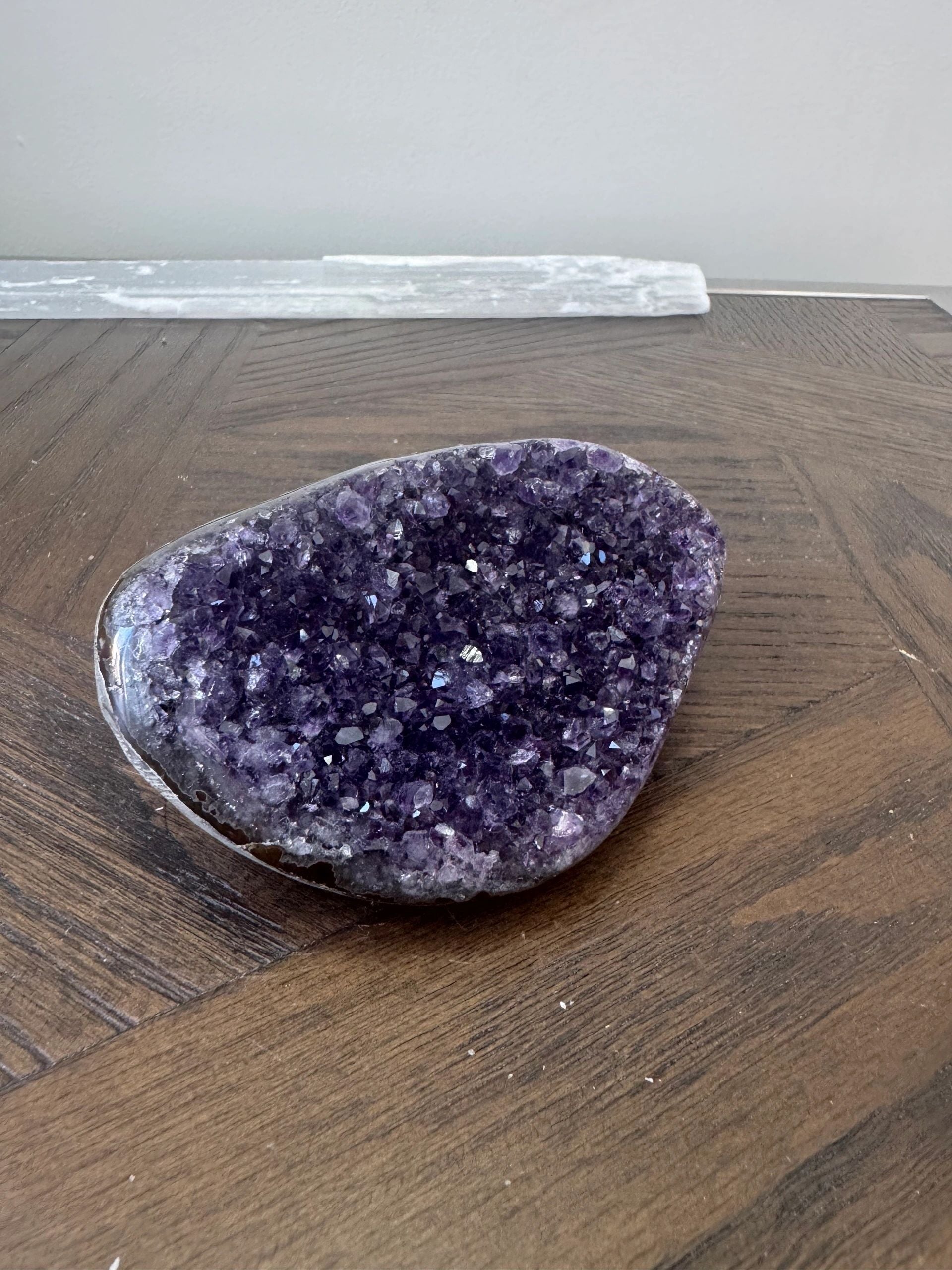 Natural Purple Amethyst Druzy Freeform Mineral Crystal Specimen