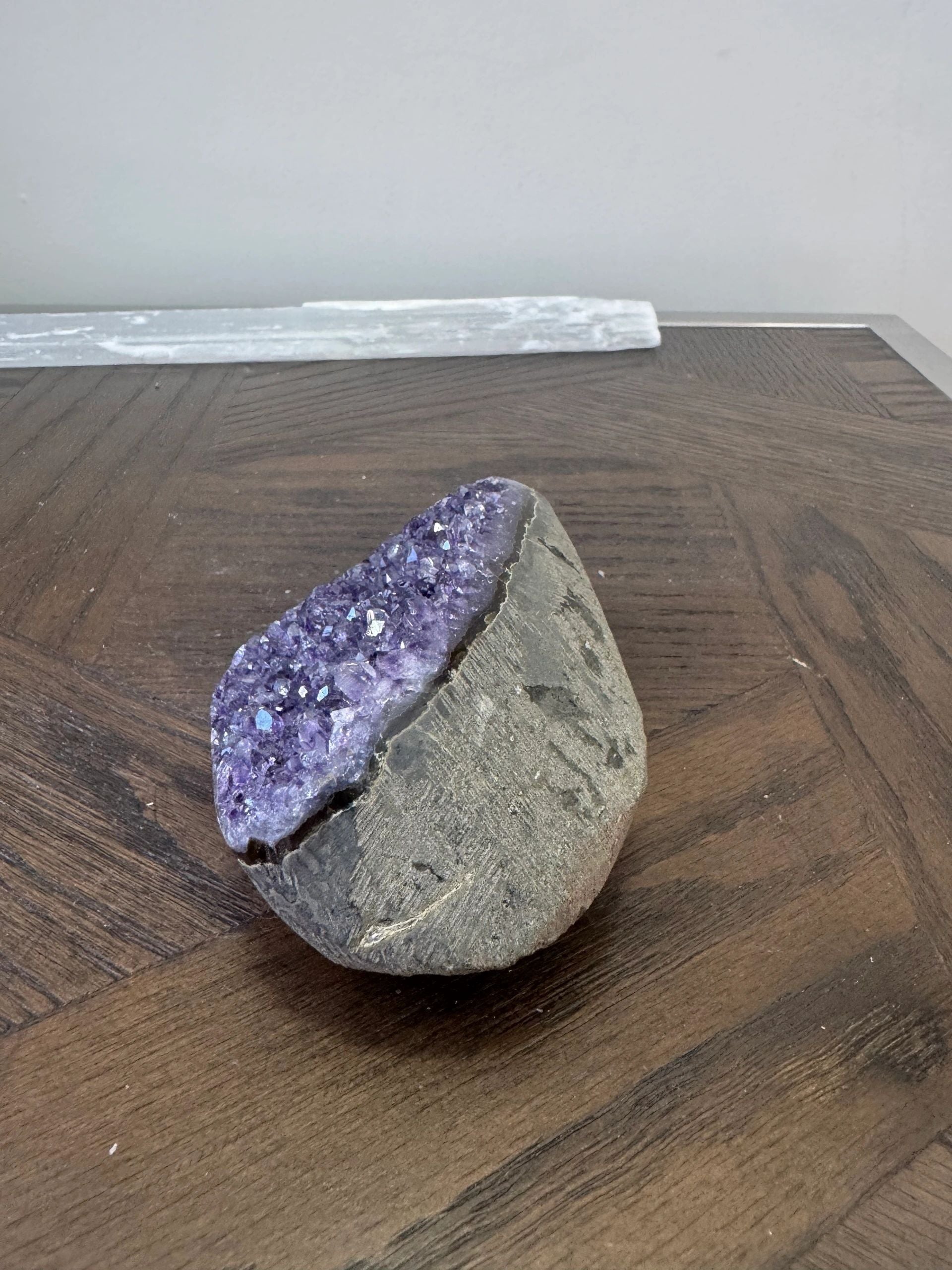 Natural Purple Amethyst Druzy Freeform Mineral Crystal Specimen