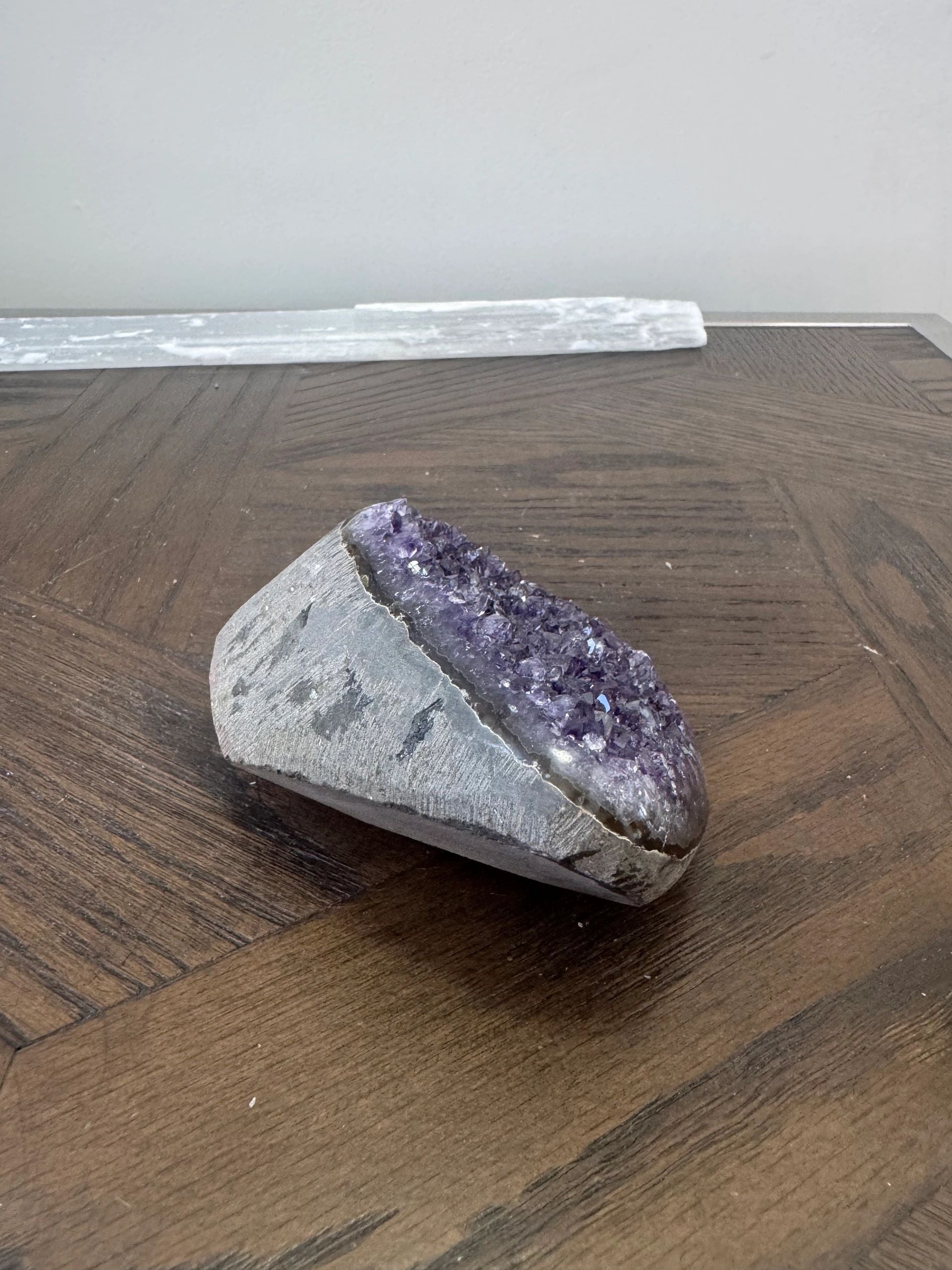 Natural Purple Amethyst Druzy Freeform Mineral Crystal Specimen