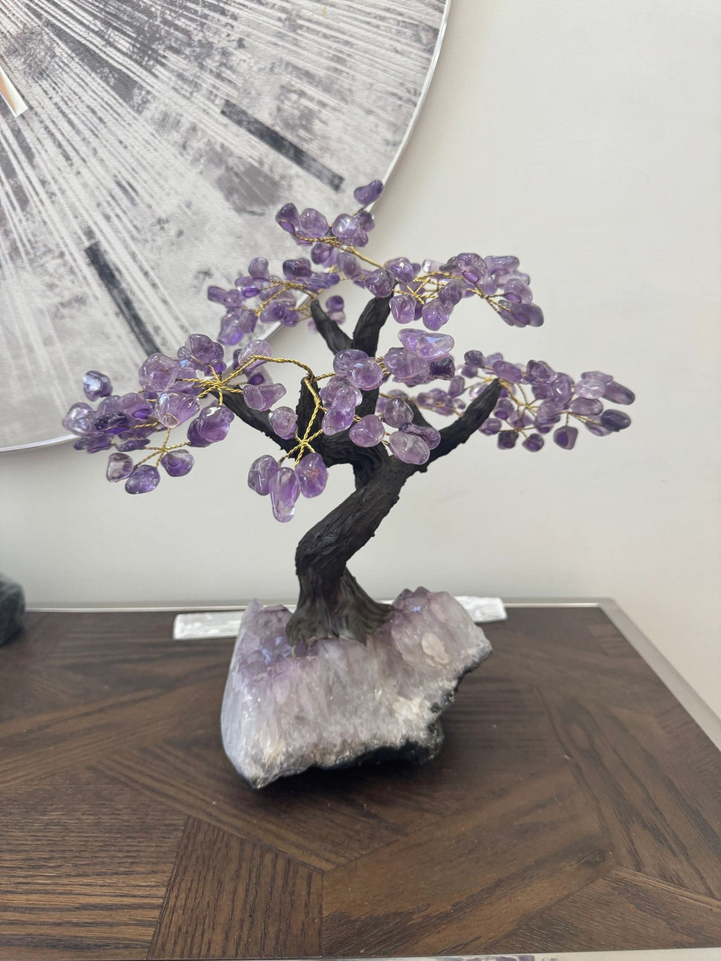 Natural Amethyst Tree on Cluster Base Mineral Crystal Specimen