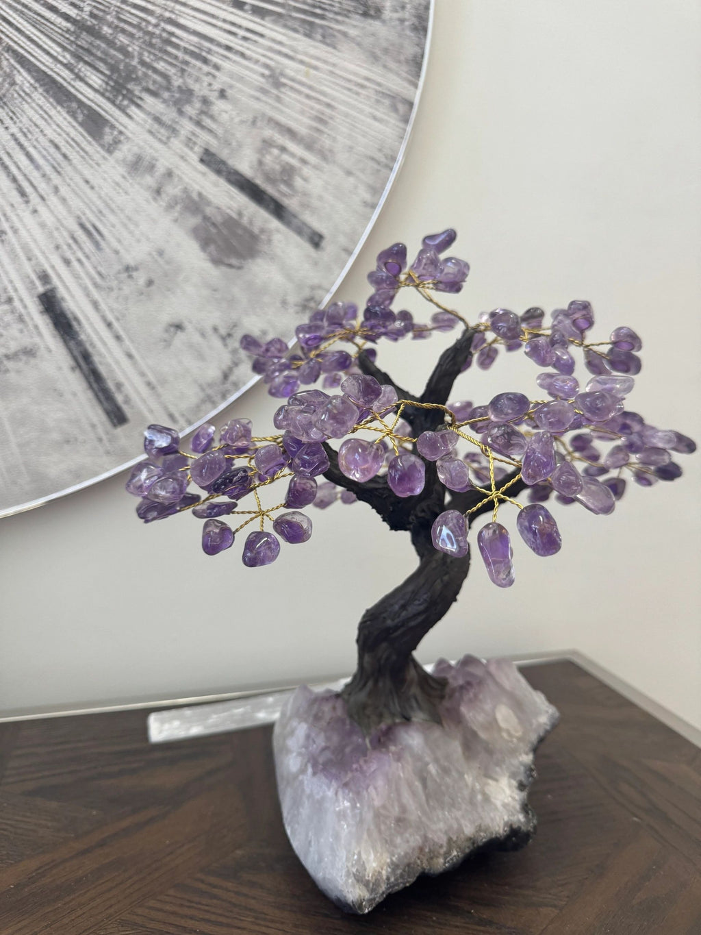 Natural Amethyst Tree on Cluster Base Mineral Crystal Specimen