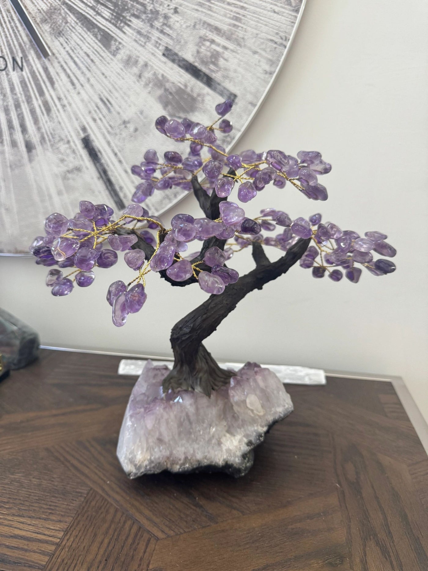 Natural Amethyst Tree on Cluster Base Mineral Crystal Specimen