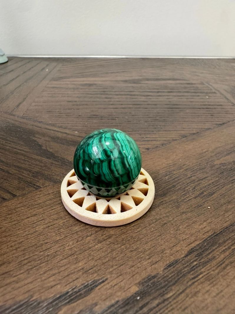 Serpent's Veil Flowing Malachite Sphere