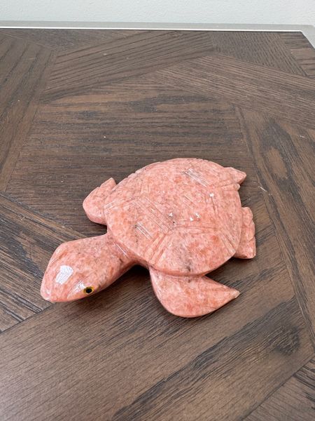 Pink Jasper Turtle Carving