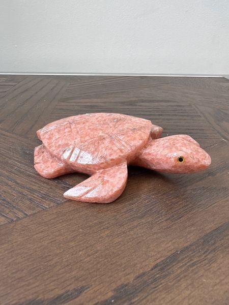 Pink Jasper Turtle Carving