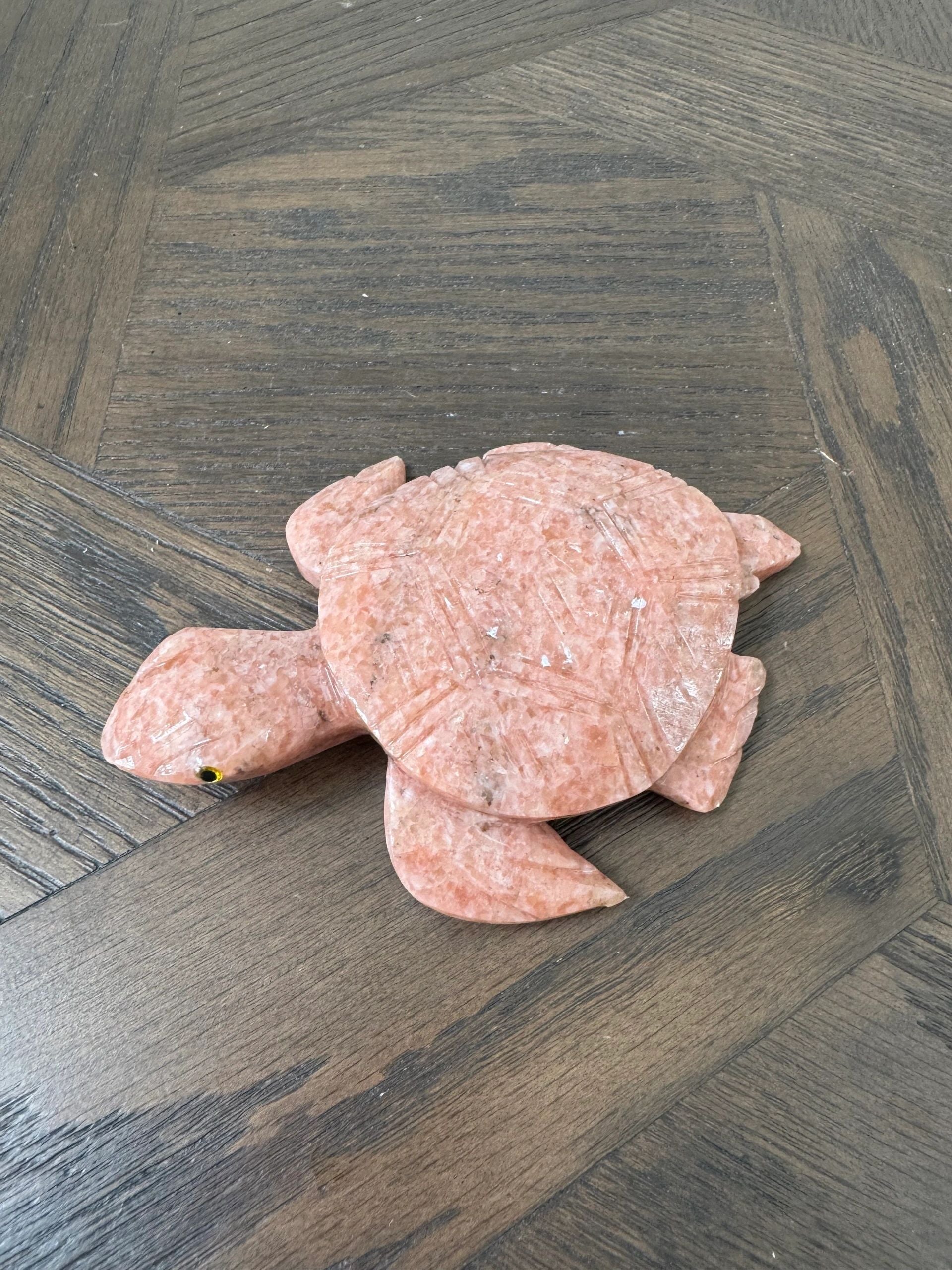 Pink Jasper Turtle Carving