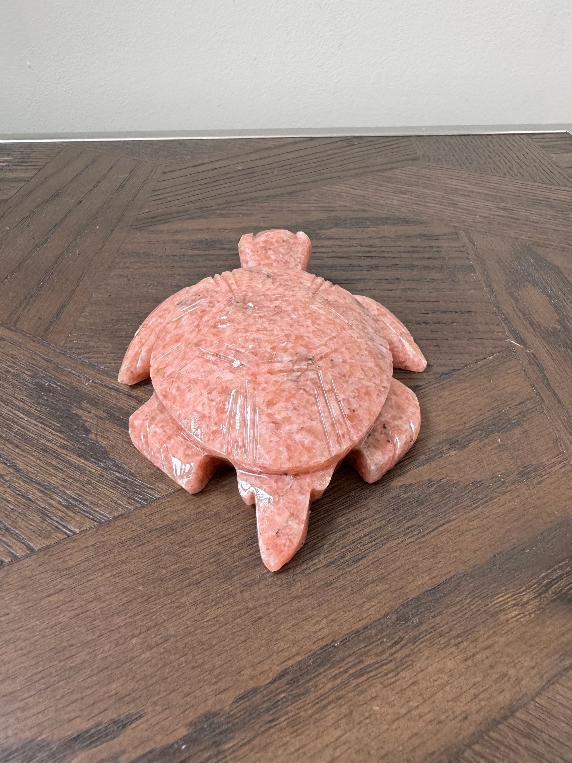 Pink Jasper Turtle Carving