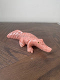 Pink Jasper Crocodile Carving