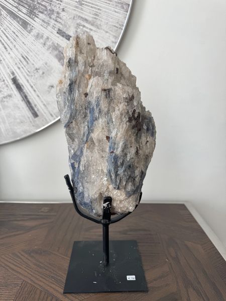 Blue Kyanite & Quartz Cluster on Stand