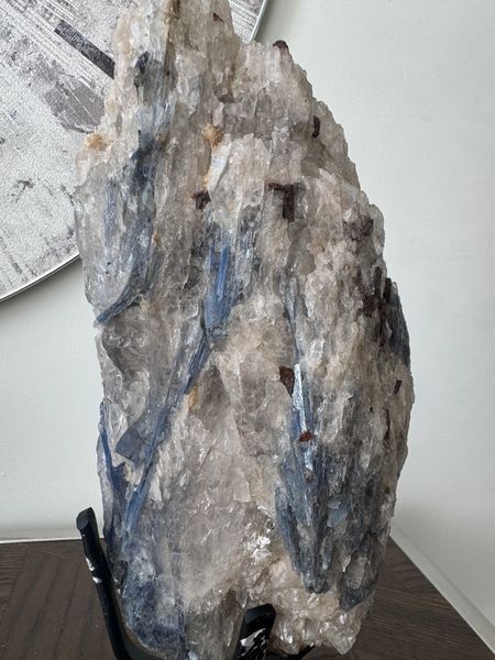 Blue Kyanite & Quartz Cluster on Stand