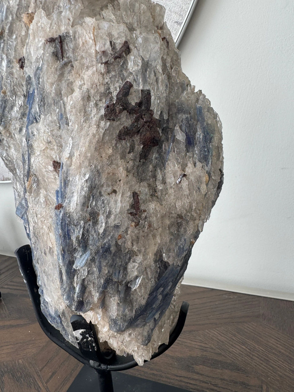 Blue Kyanite & Quartz Cluster on Stand